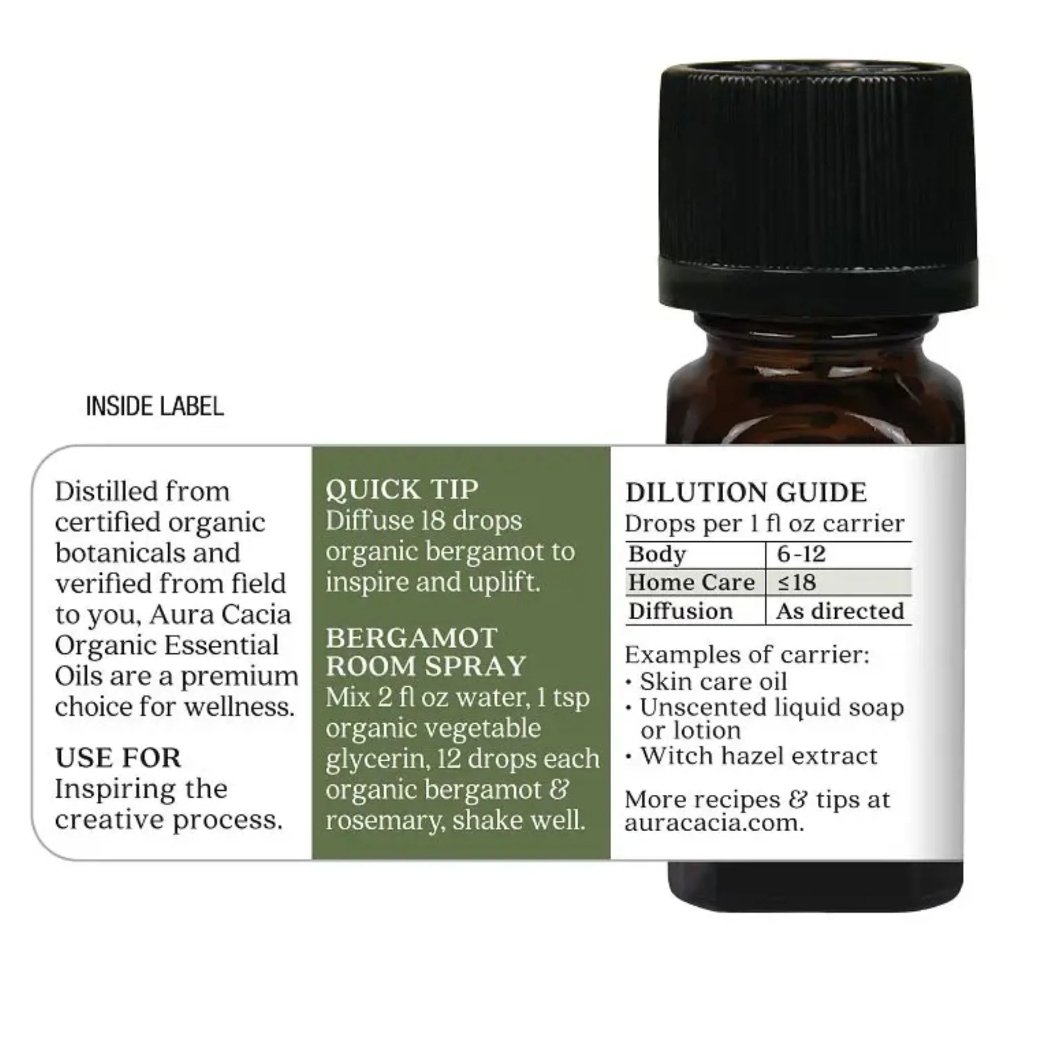 Aura Cacia Organic Bergamot Essential Oil 7.4ml