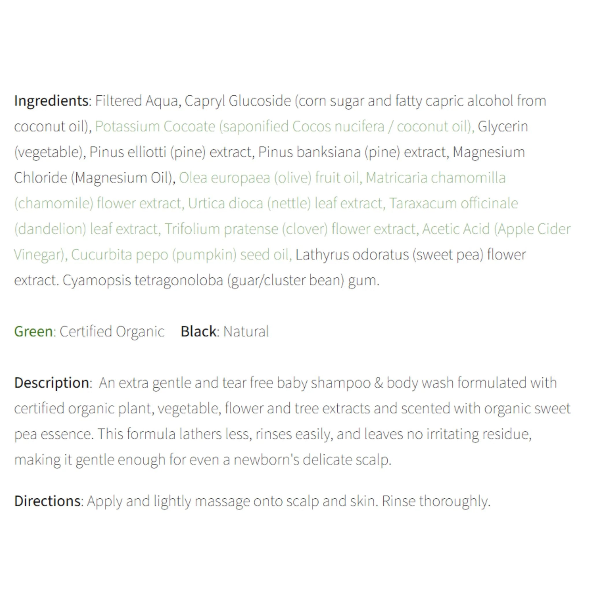 Carina Organics Baby Shampoo & Body Wash - 250ml