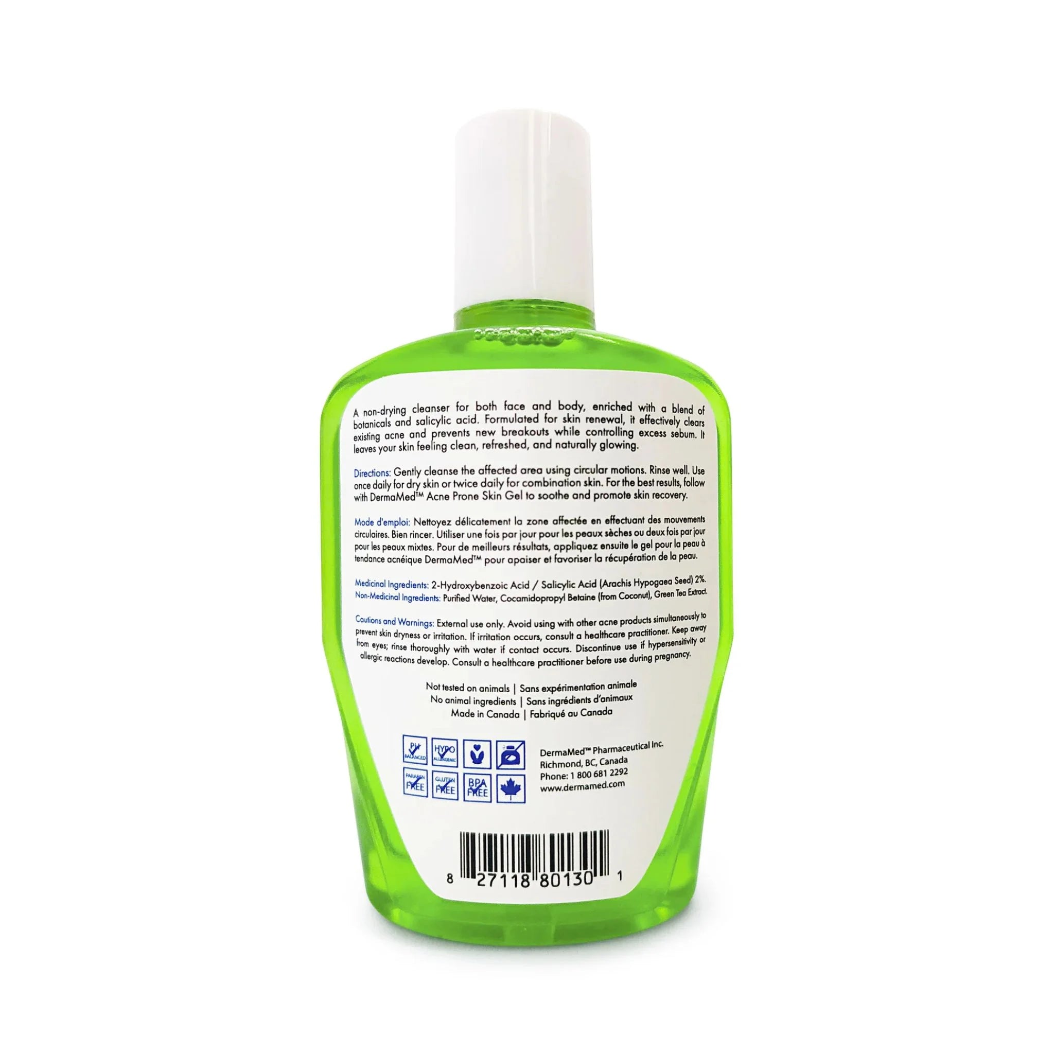 DermaMed Acne Prone Wash with Green Tea 240ml