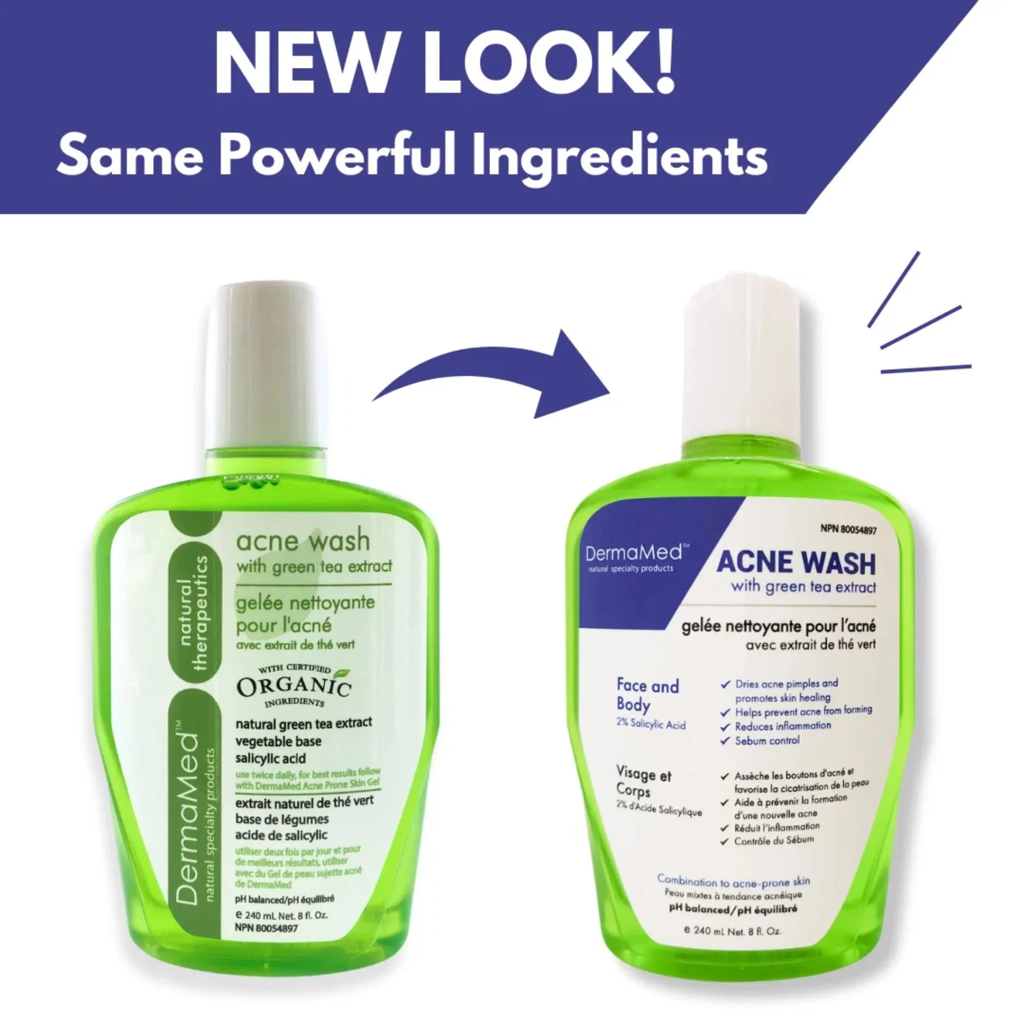DermaMed Acne Prone Wash with Green Tea 240ml