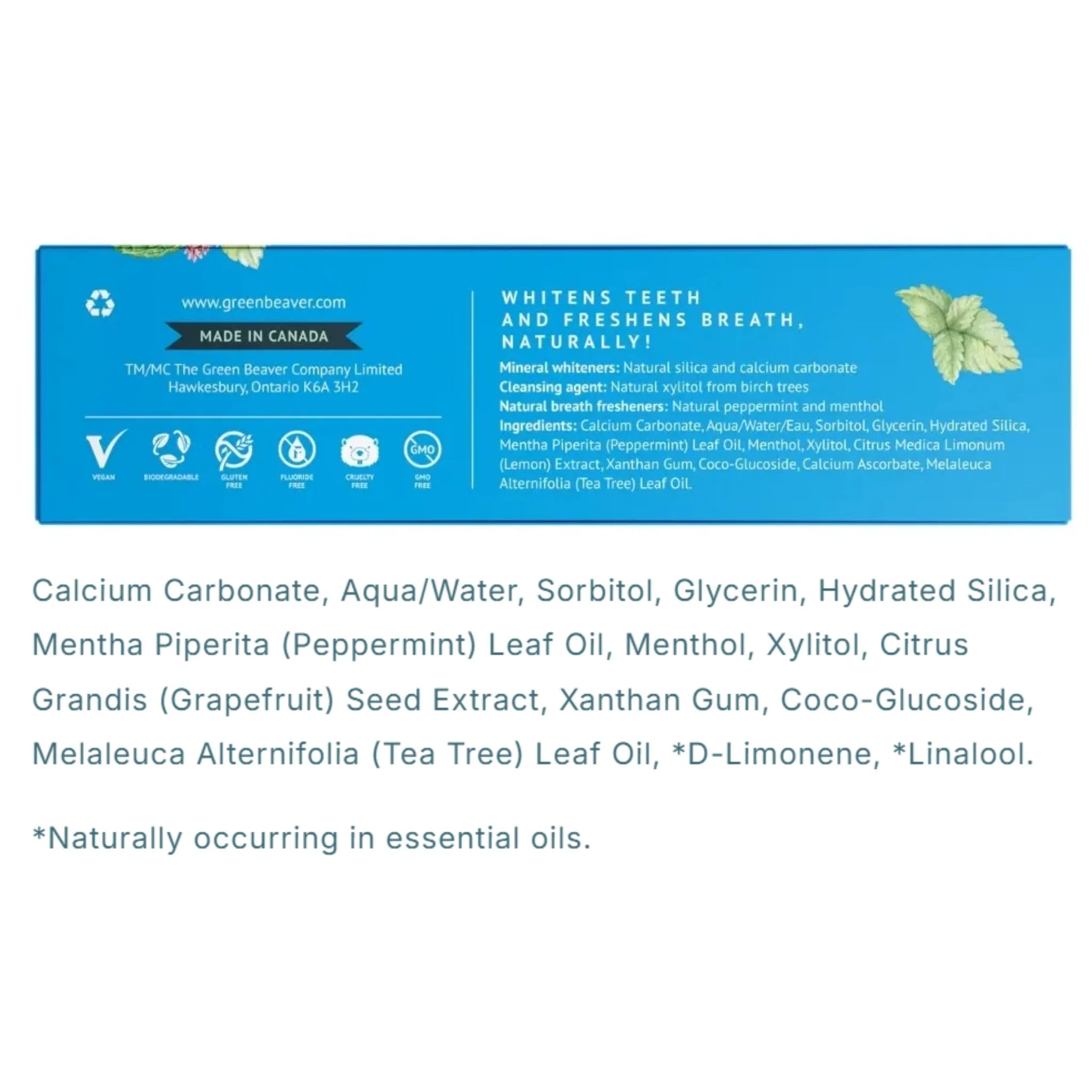 The Green Beaver Company Frosty Mint Natural Toothpaste - 75 ml