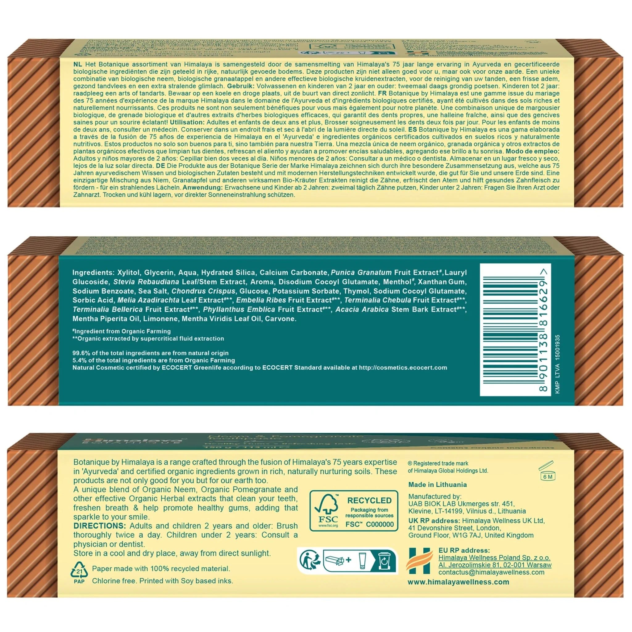 Himalaya Botnique Complete Care Toothpaste Neem & Pomegranate 150g