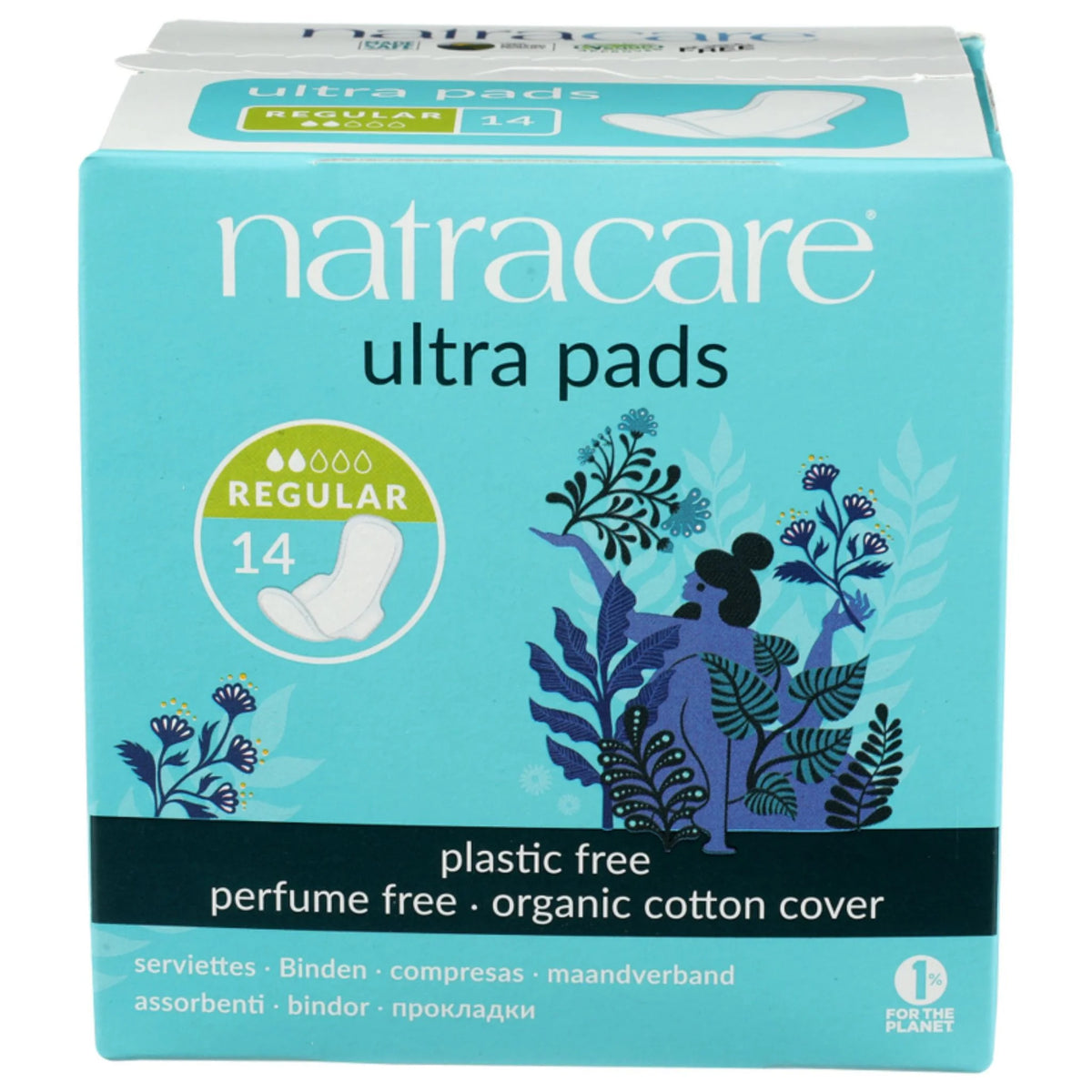 Natracare Ultra Pads W-Wings Regular 14 count