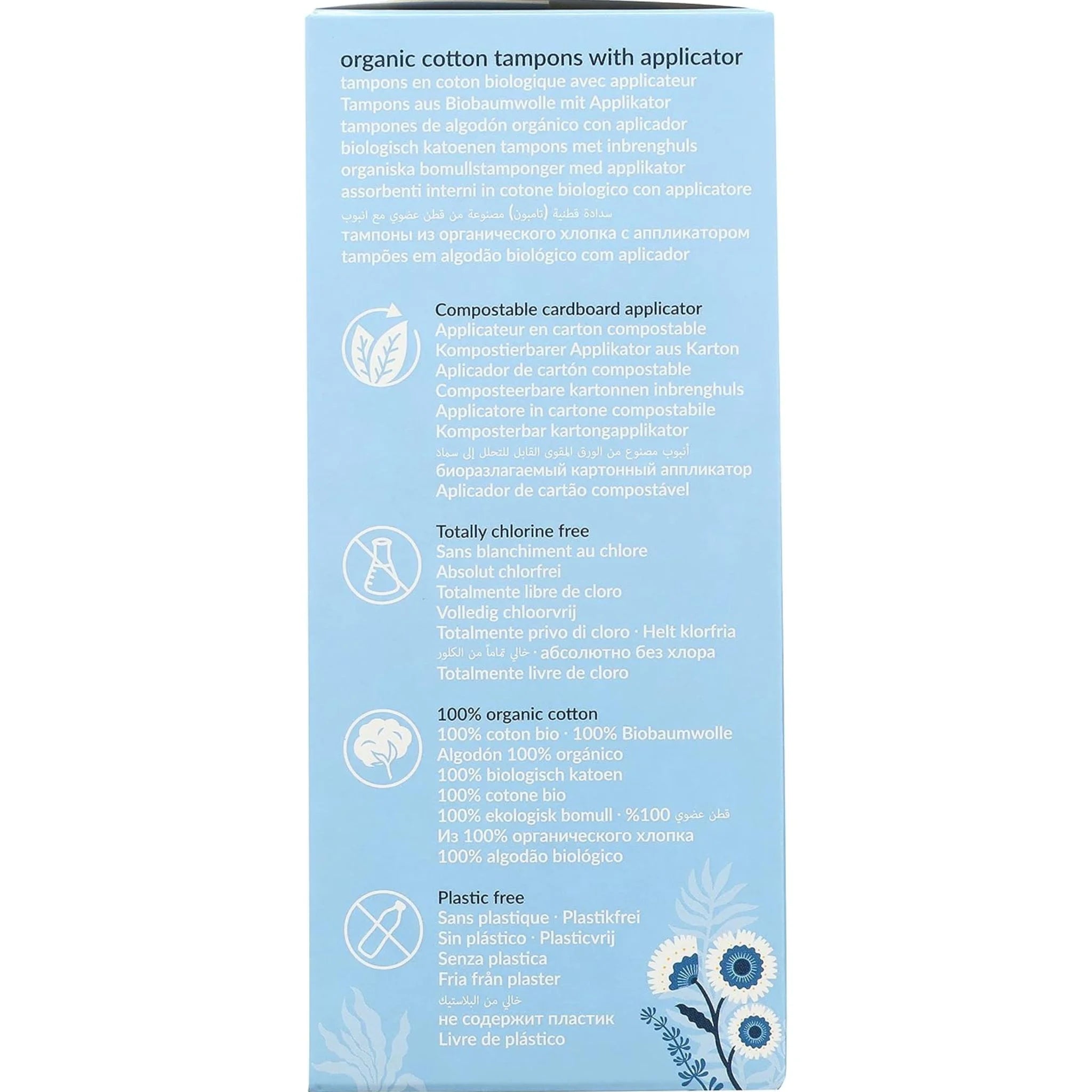 Natracare Regular Organic Cotton Tampons with Applicator (16 Counts)
