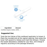 Natracare Regular Organic Cotton Tampons with Applicator (16 Counts)