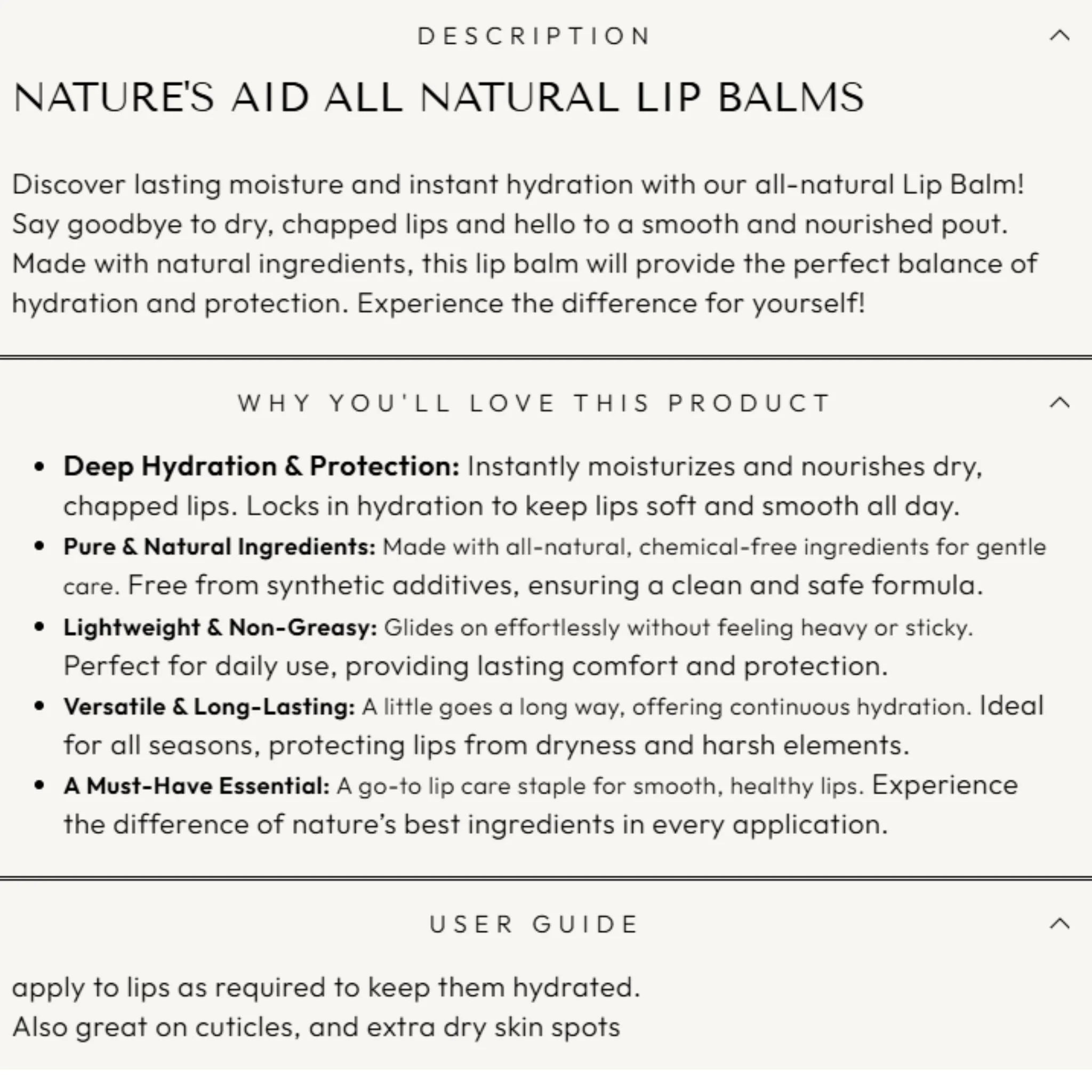Nature's Aid Black Cherry Moisturizing Lip Balm