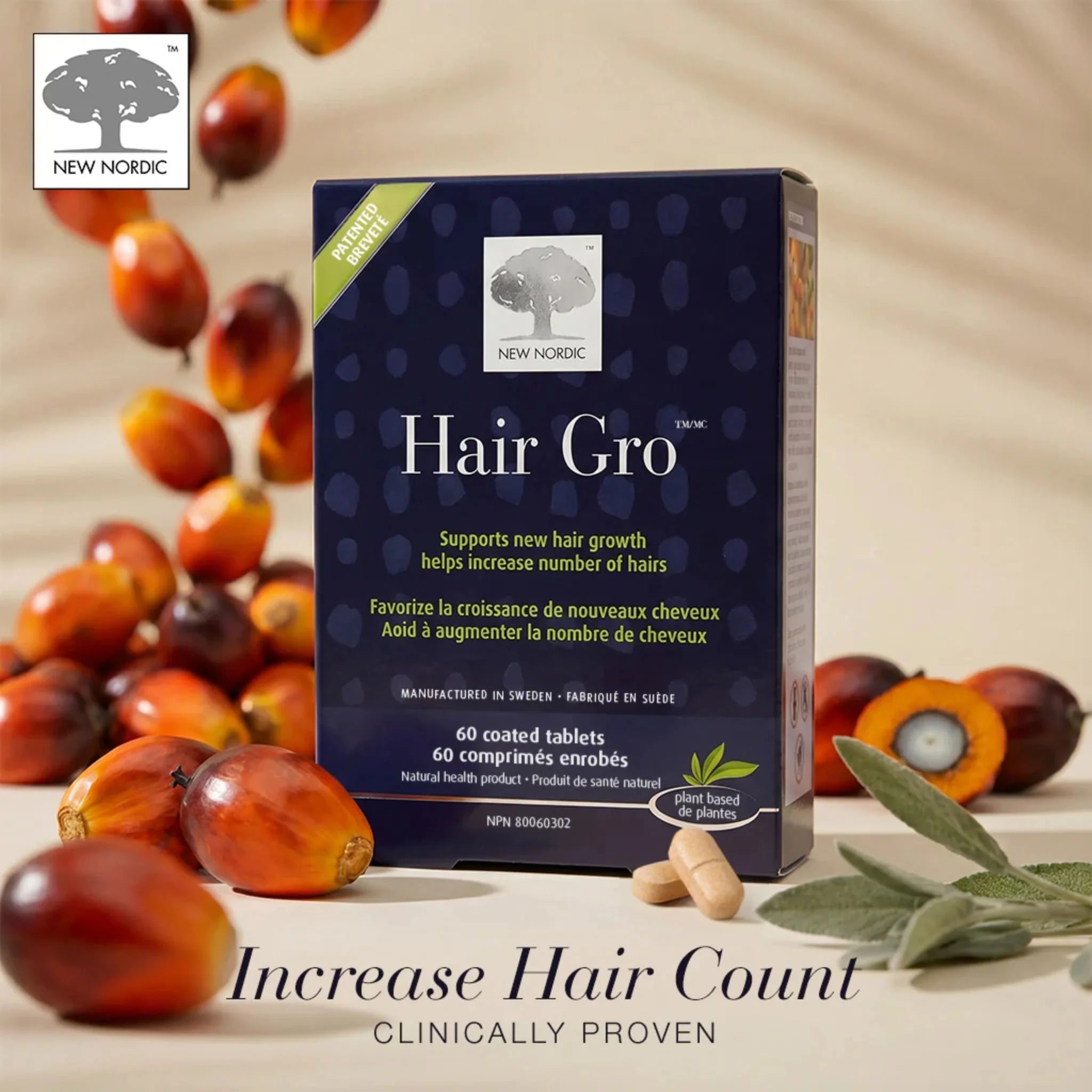 New Nordic Hair Gro 60 Coated Tablets