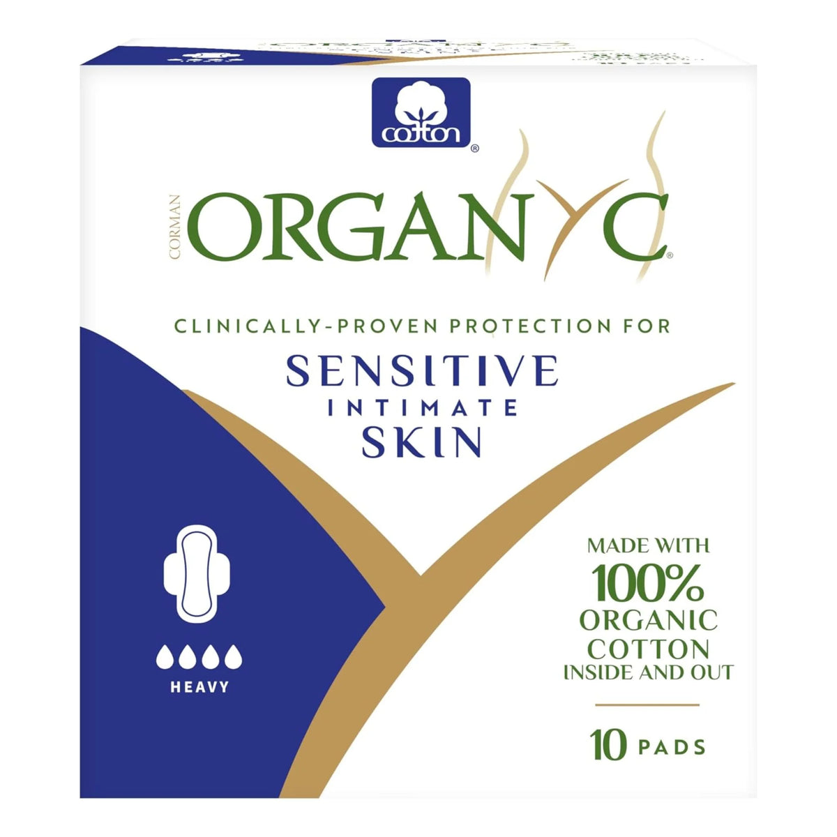 Organyc Feminine Pads Heavy Flow 10 ct