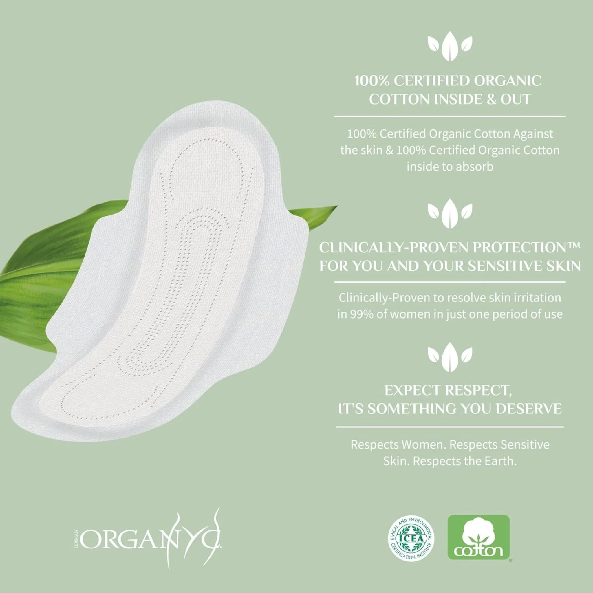 Organyc Feminine Pads Heavy Flow 10 ct