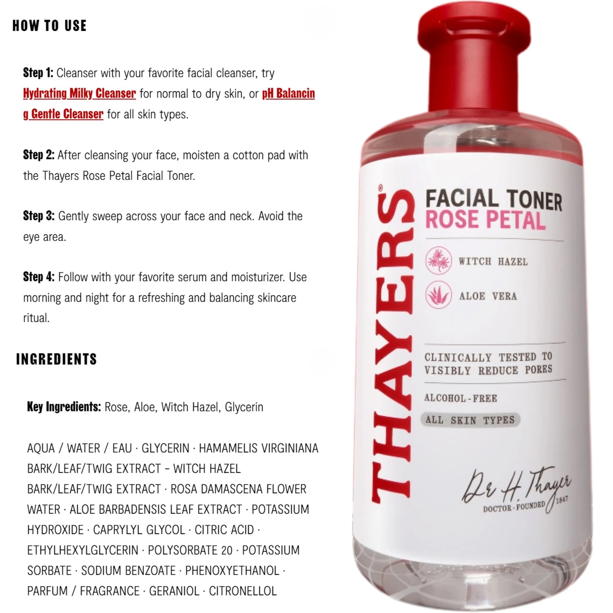 Thayer's Rose Petal Witch Hazel Facial Toner 355ml