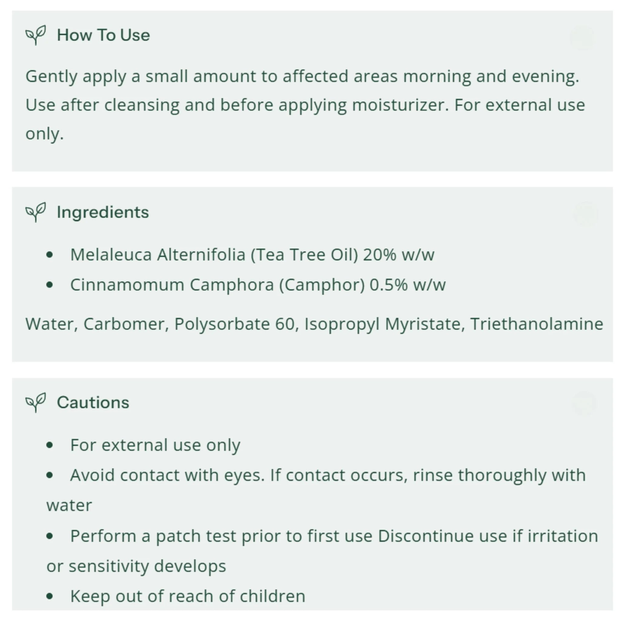 Thursday Plantation Tea Tree Acne Medicated Gel - 10g