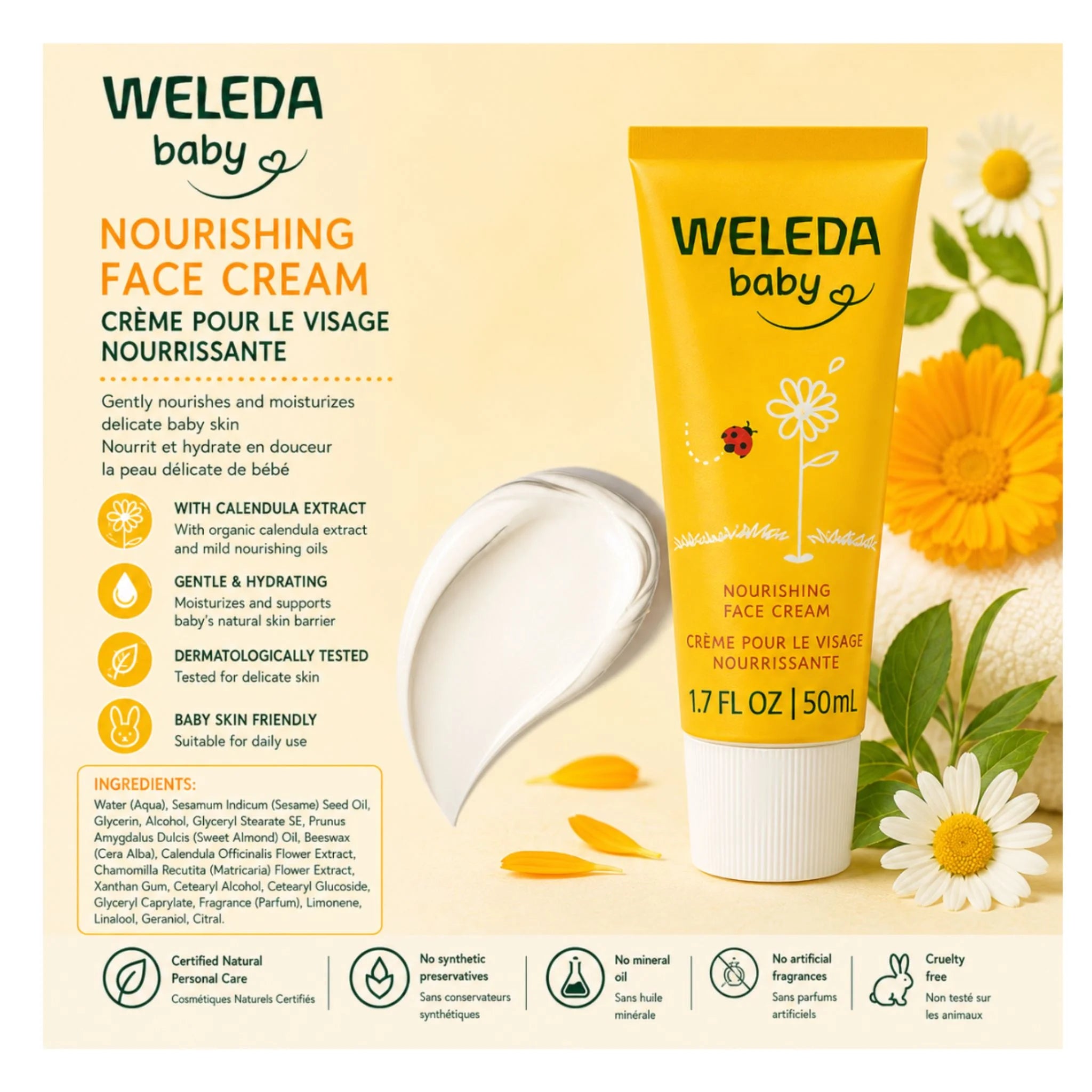 Weleda Calendula Nourishing Baby Face Cream 50ml