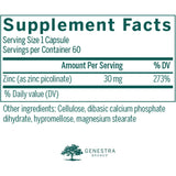 Genestra Brands Zinc Picolinate Formula 60c - Nature's Source Inc