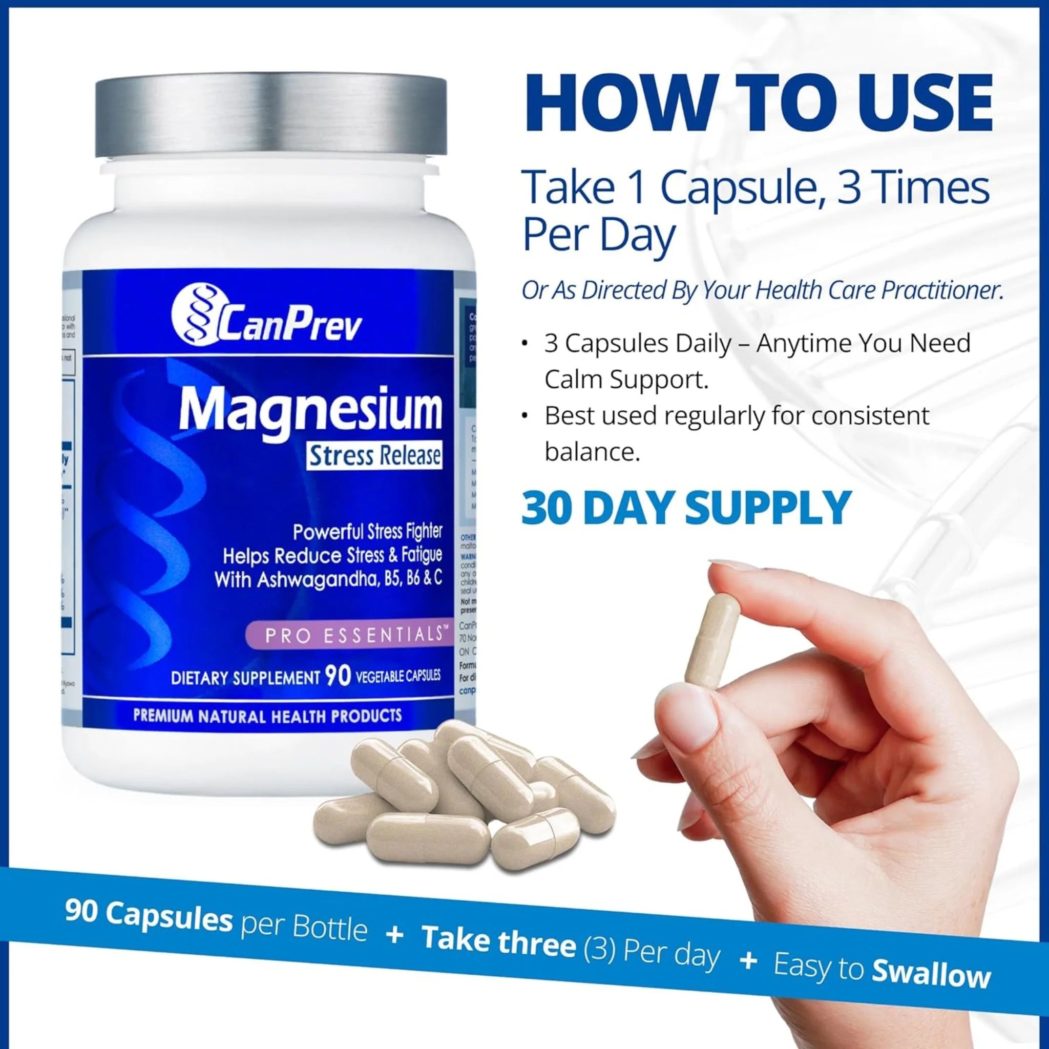 CanPrev Magnesium Stress Release 90c - Nature's Source Inc