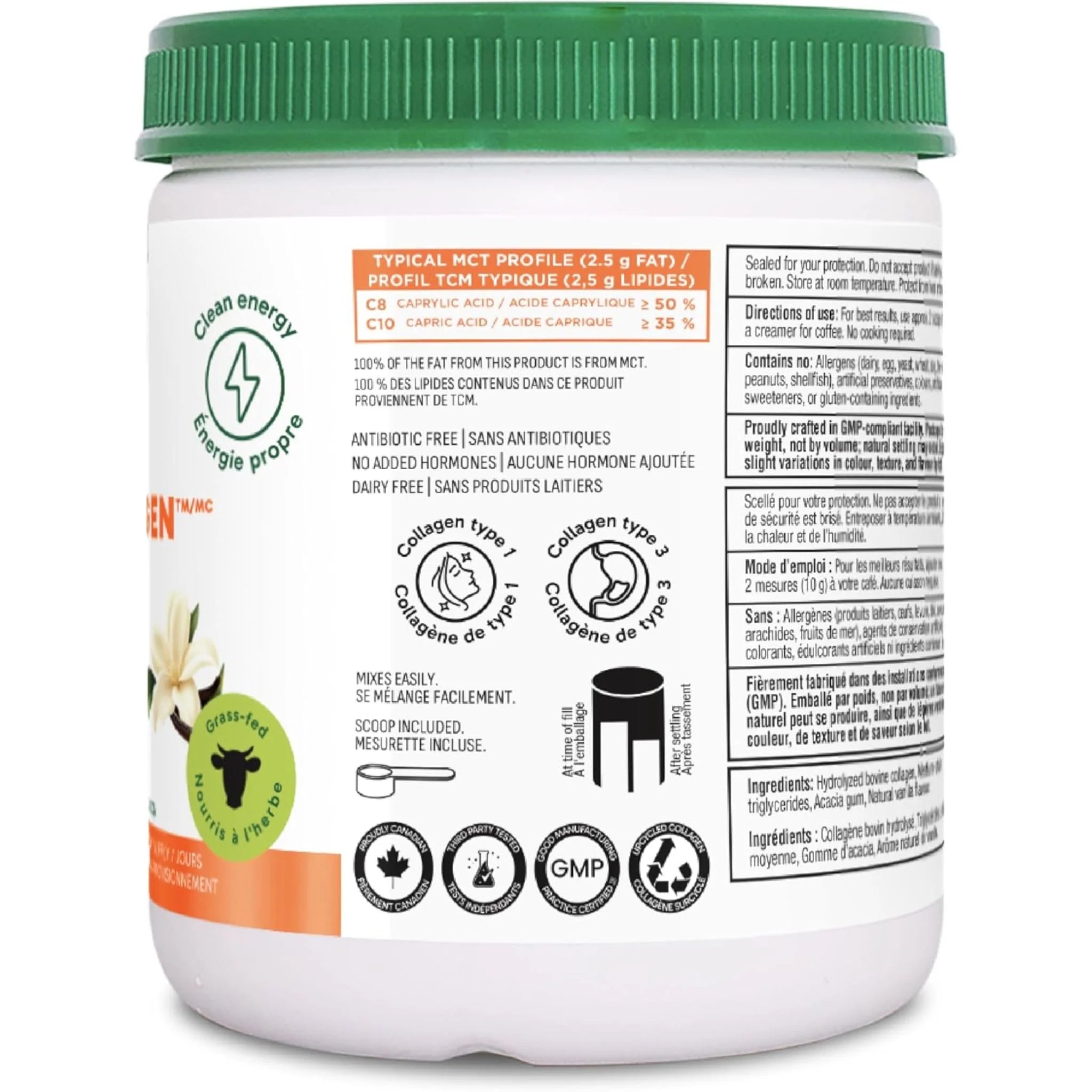 Organika Collagen Boost with MCT Oil Vanilla 150g - Nature's Source Inc