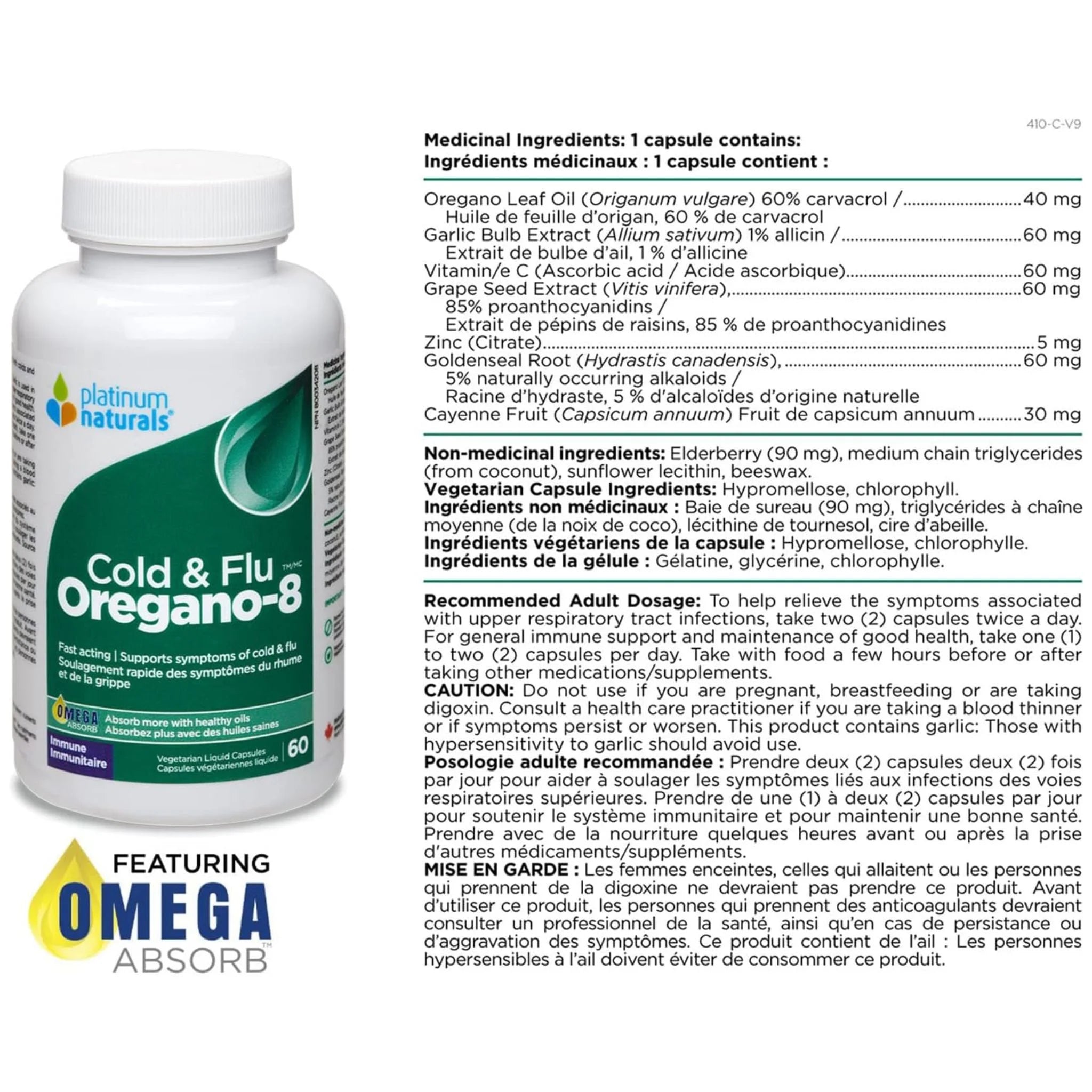 Platinum Naturals Oregano-8, 60 Vegetable Capsules - Nature's Source Inc