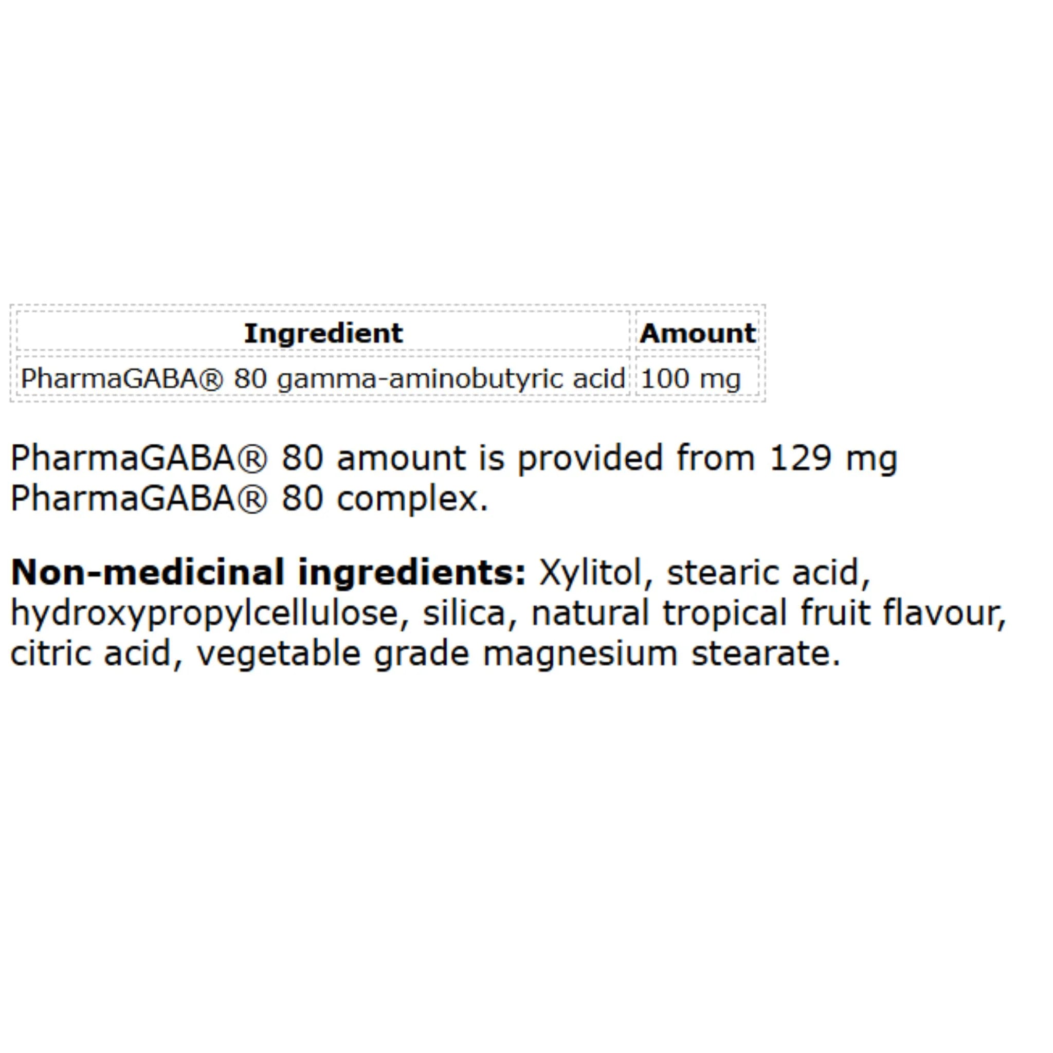 Natural Factors GABA Stress-Relax 100mg Tropical Fruit 60 Chewable Tablets - Nature's Source Inc