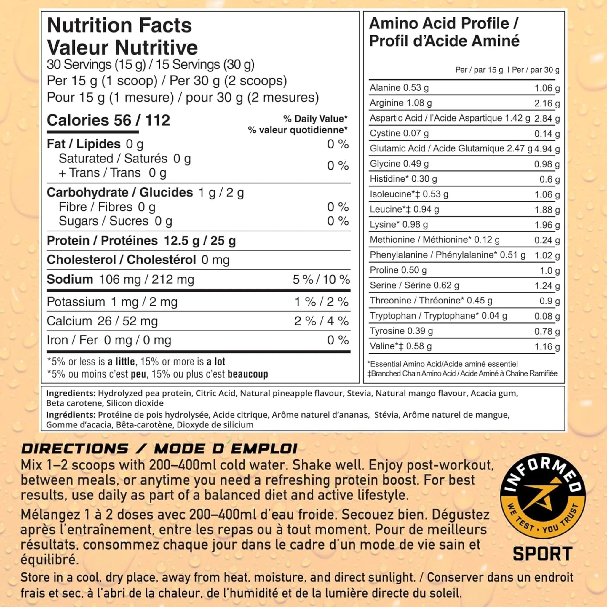VEGAIN SURGE Clear Vegan Isolate Mango Pineapple 454g - Nature's Source Inc