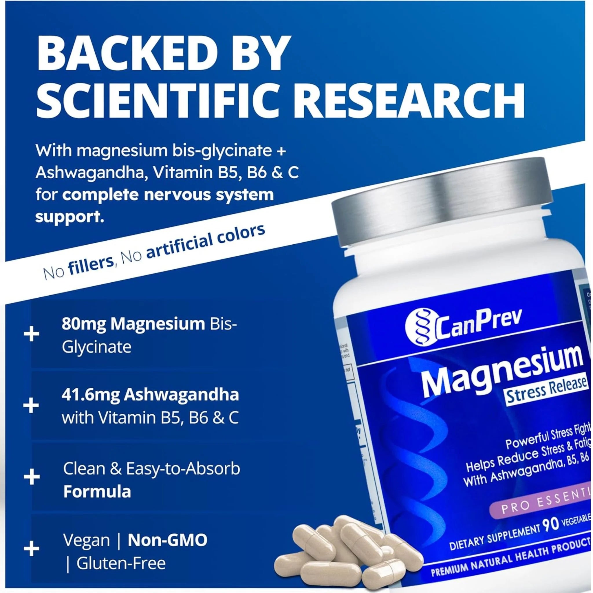CanPrev Magnesium Stress Release 90c - Nature's Source Inc
