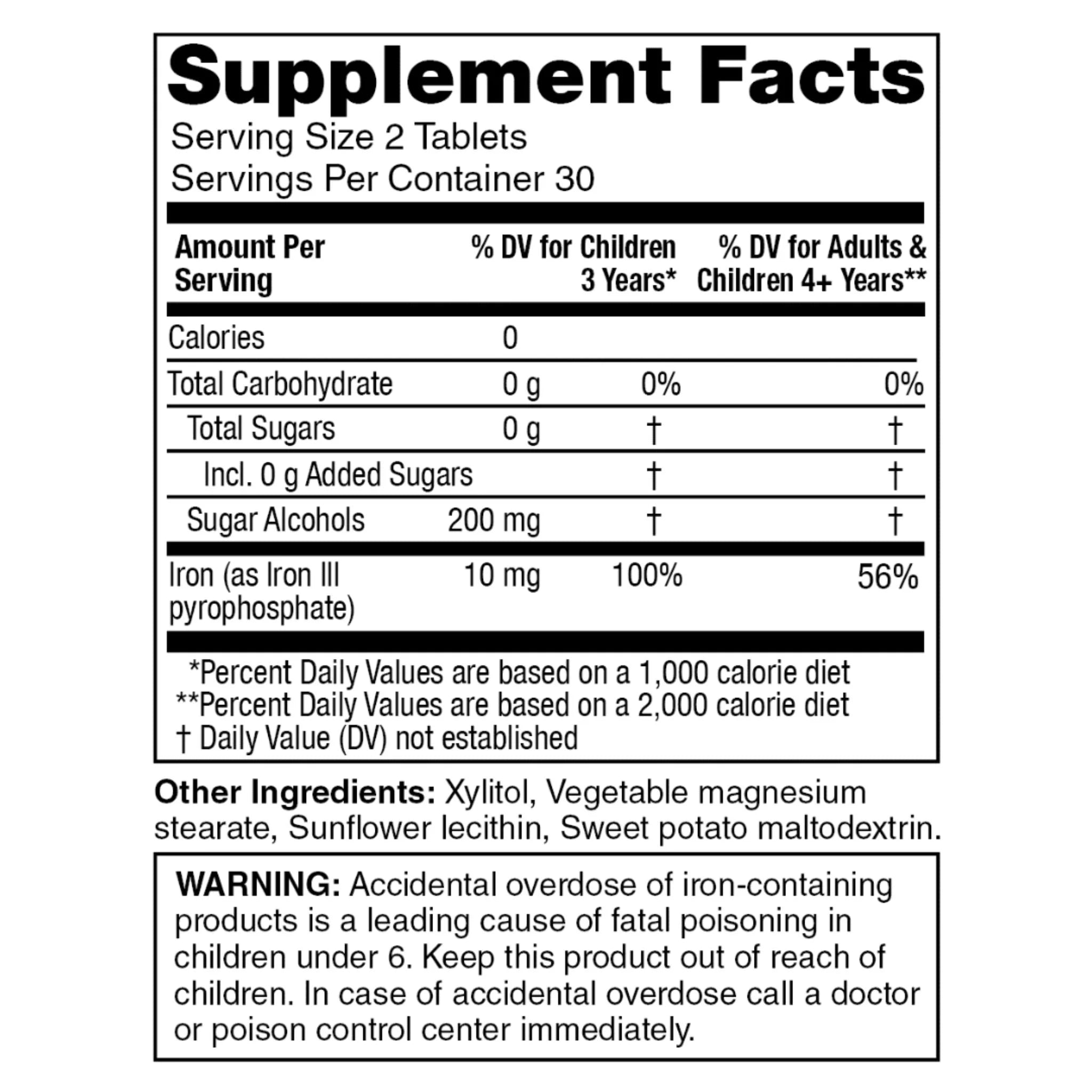 KidStar BioFe Pure Iron Chewable Sweet Blast 60t - Nature's Source Inc