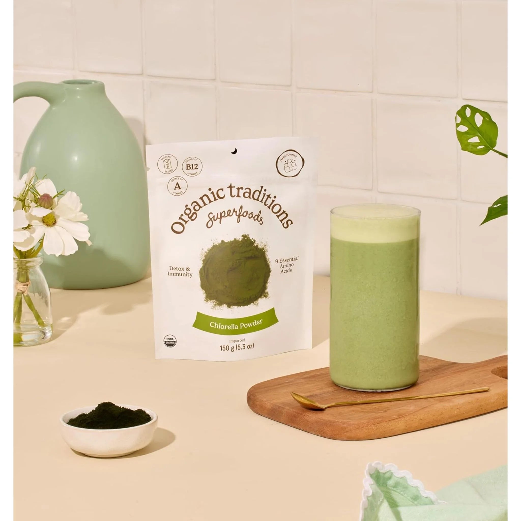 Organic Traditions Chlorella Powder - 150g - Nature's Source Inc
