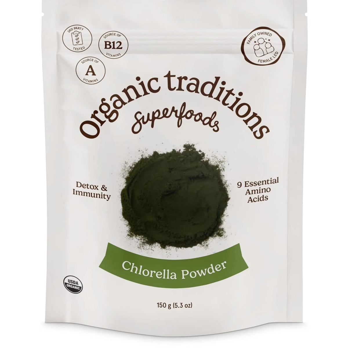 Organic Traditions Chlorella Powder - 150g - Nature's Source Inc