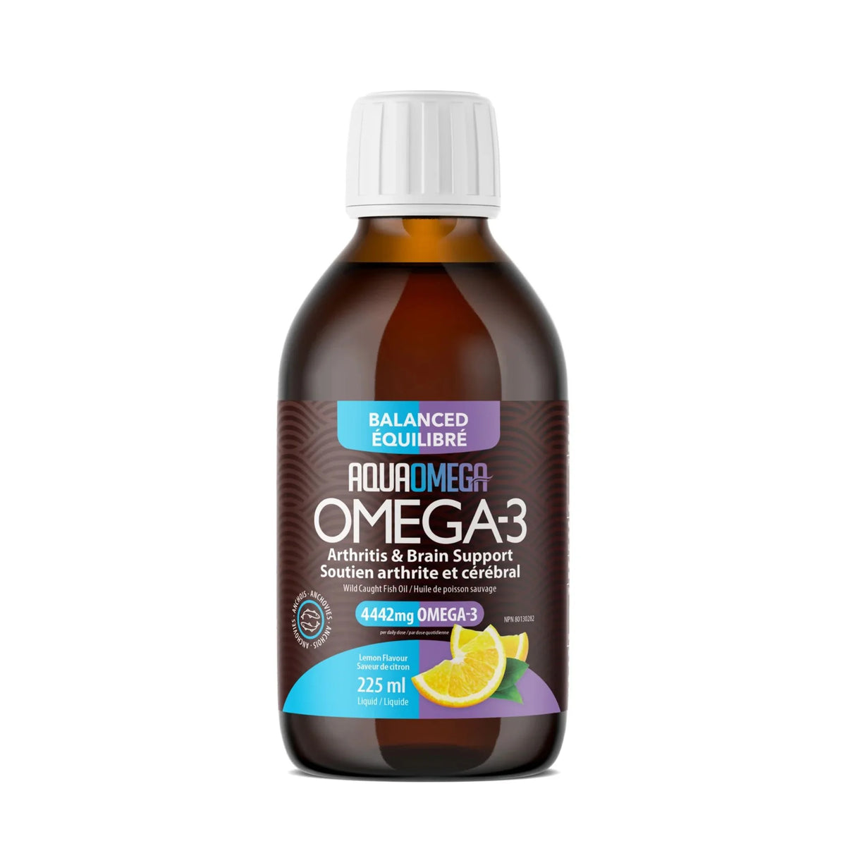 AquaOmega Balanced Omega-3 Lemon 225ml - Nature's Source Inc