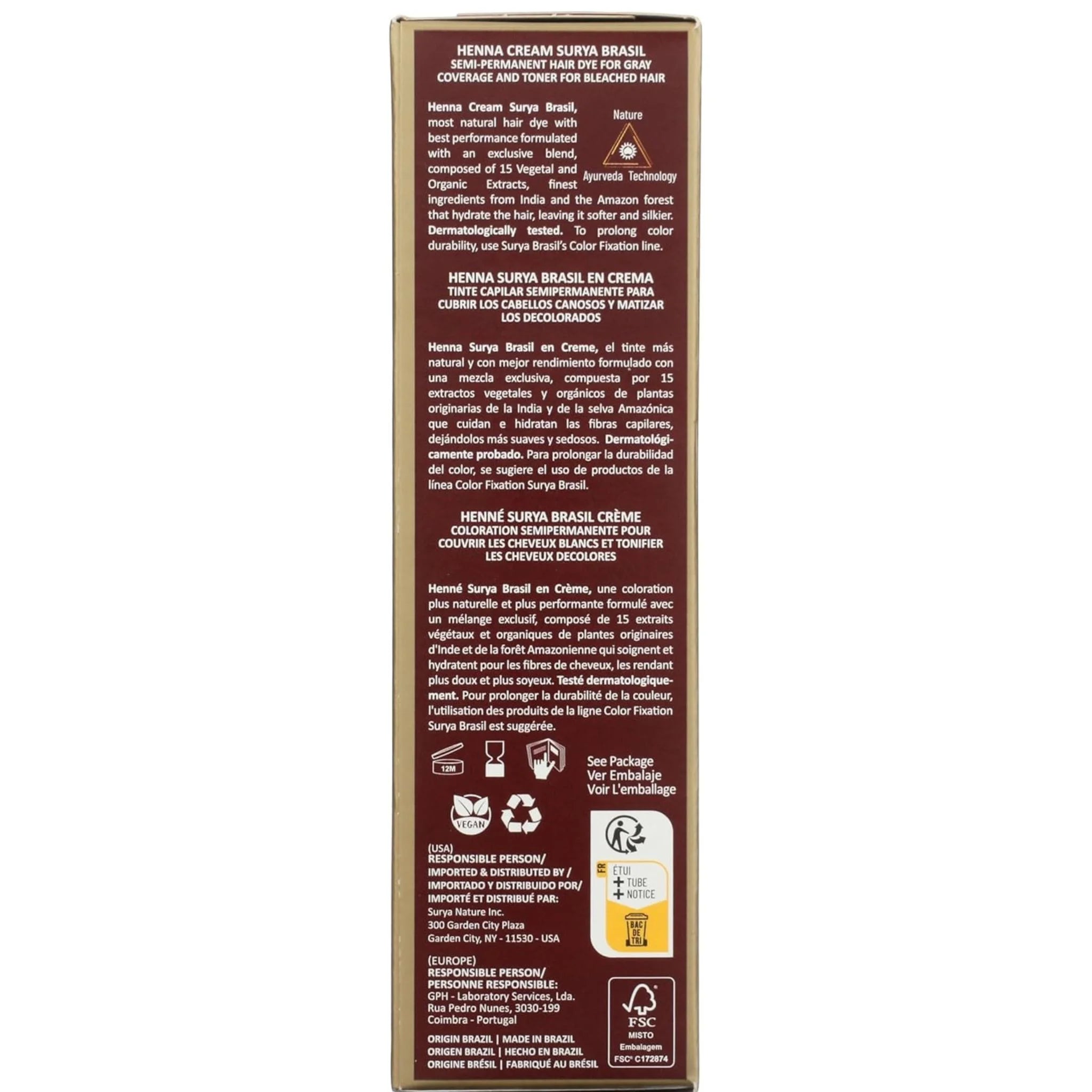 Surya Brasil Henna Cream Light Brown 2.37oz - Nature's Source Inc
