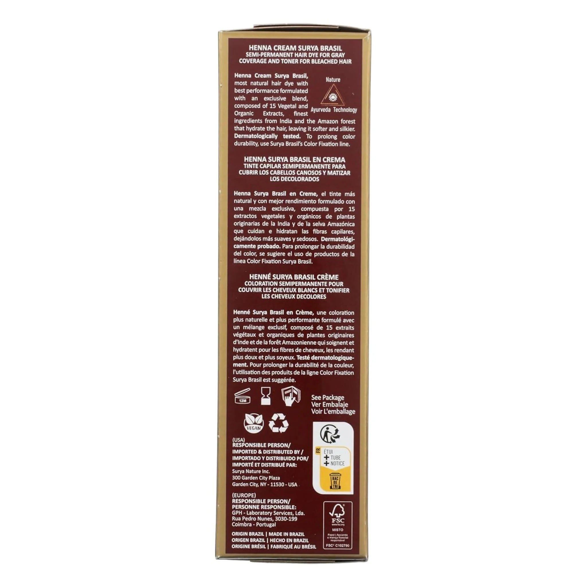 Surya Brasil Henna Cream Black 2.31oz - Nature's Source Inc