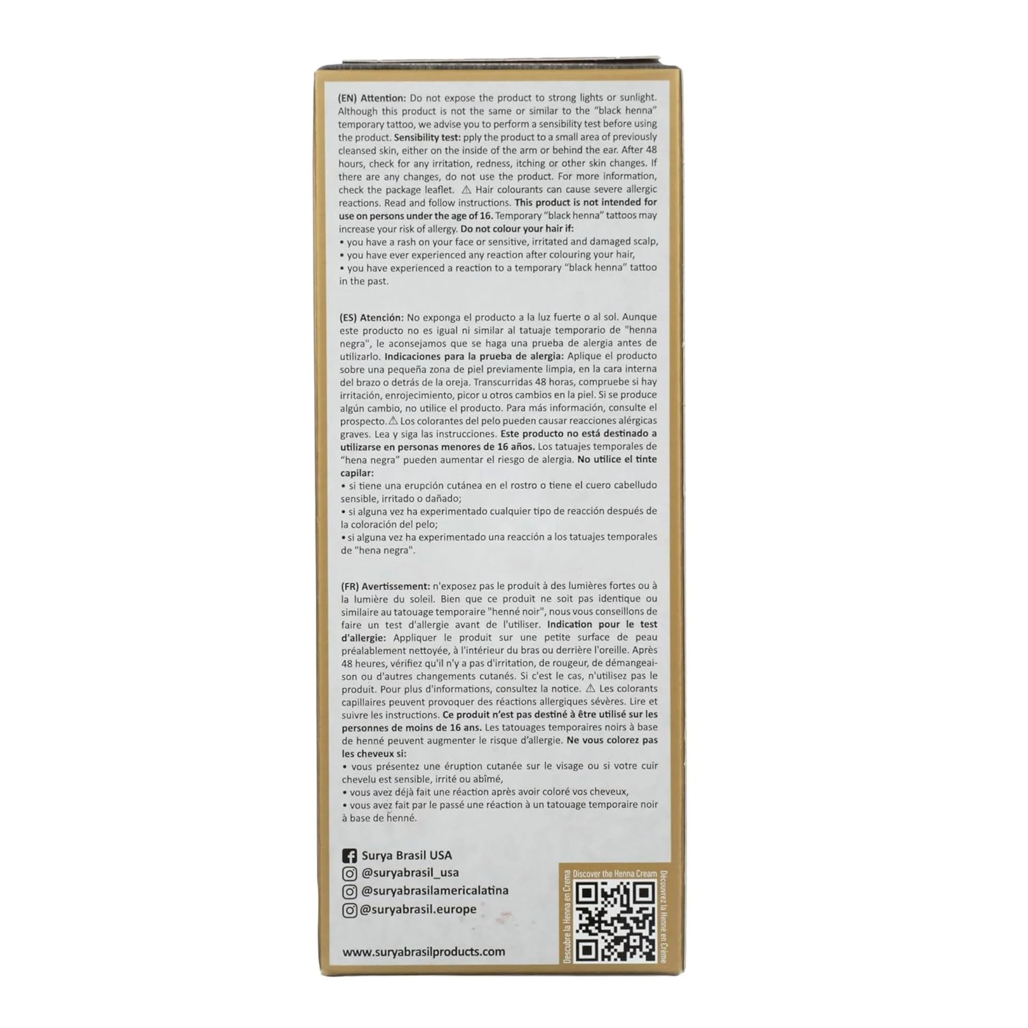 Surya Brasil Henna Cream Black 2.31oz - Nature's Source Inc