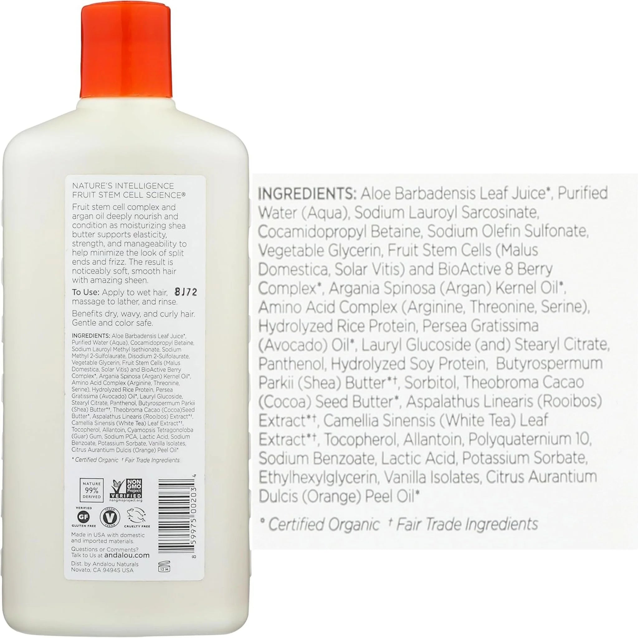 Andalou Naturals Argan Oil & Shea Moisture Rich Shampoo 340ml