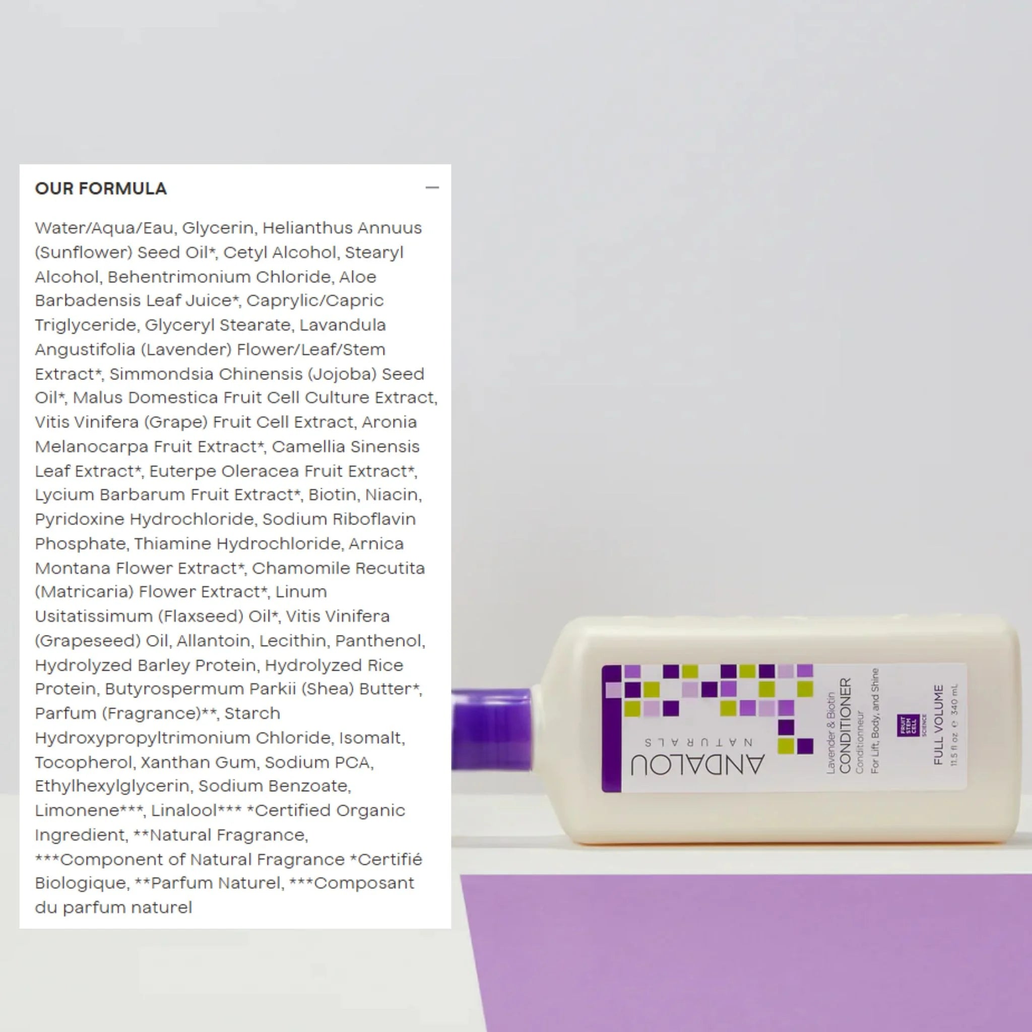Andalou Naturals Lavender Biotin Volume Conditioner - 340ml