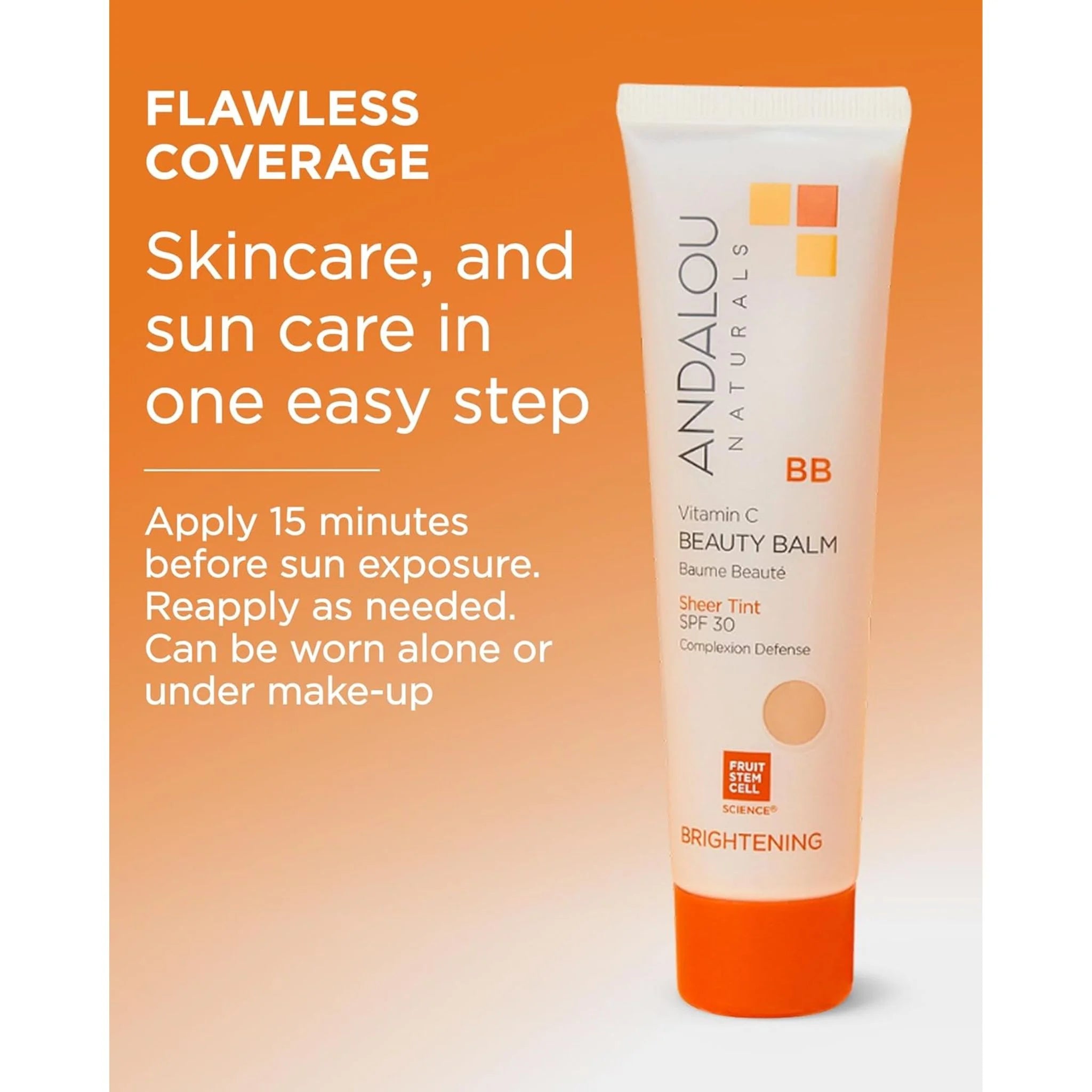 Andalou Naturals Sheer Tint SPF 30 Brightening Vitamin C Beauty Balm - 58ml