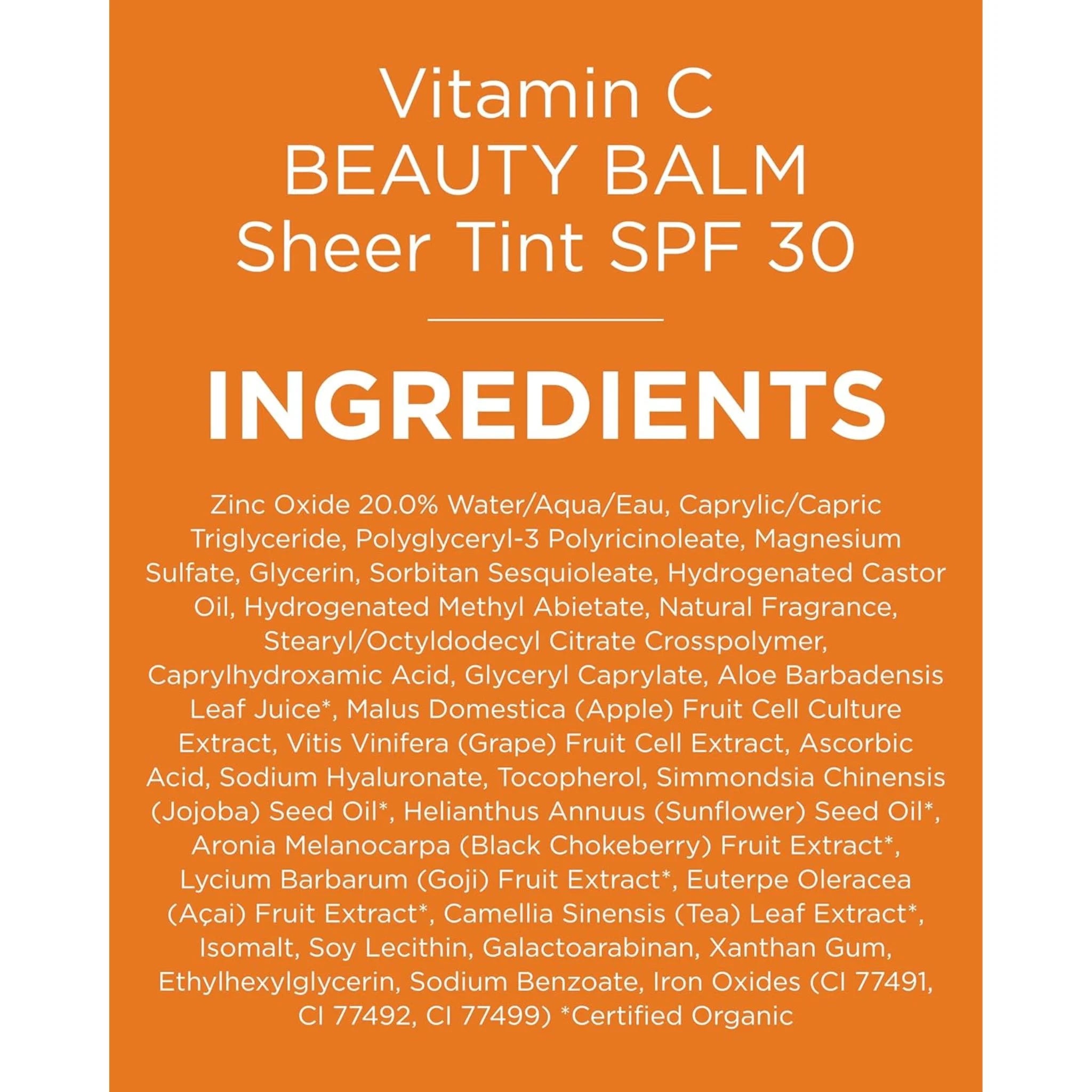 Andalou Naturals Sheer Tint SPF 30 Brightening Vitamin C Beauty Balm - 58ml