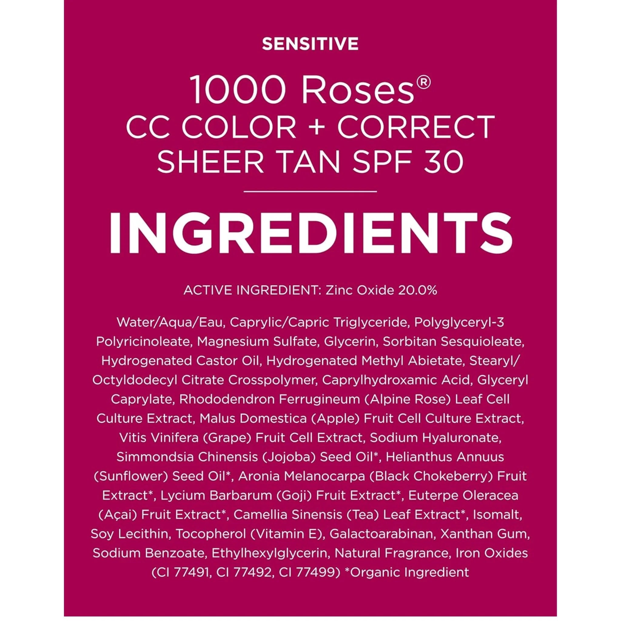 Andalou Naturals 1000 Roses Colour & Correct Sheer Tan SPF30 - 58ml