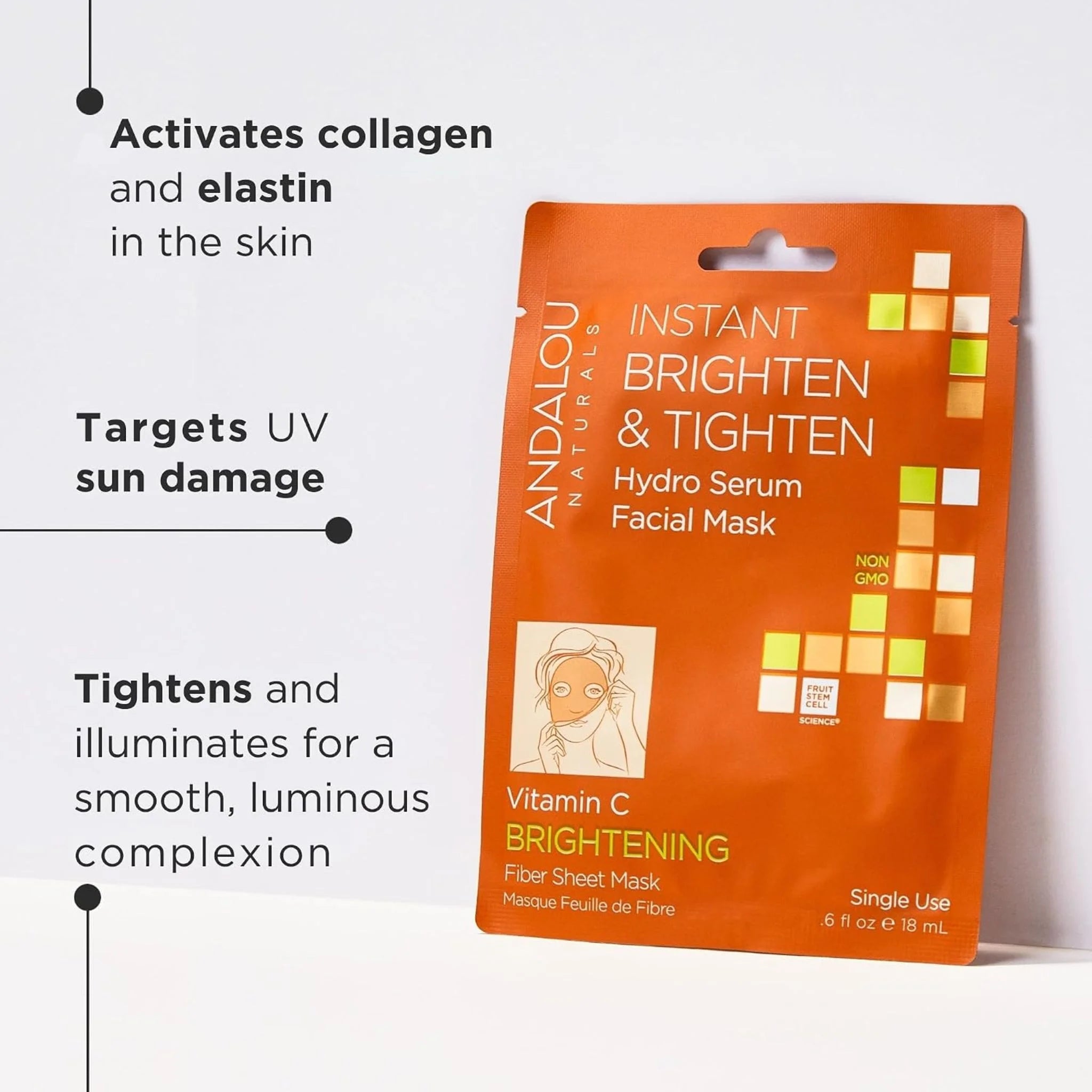 Andalou Naturals Brightening Hydro Facial Mask 18ml