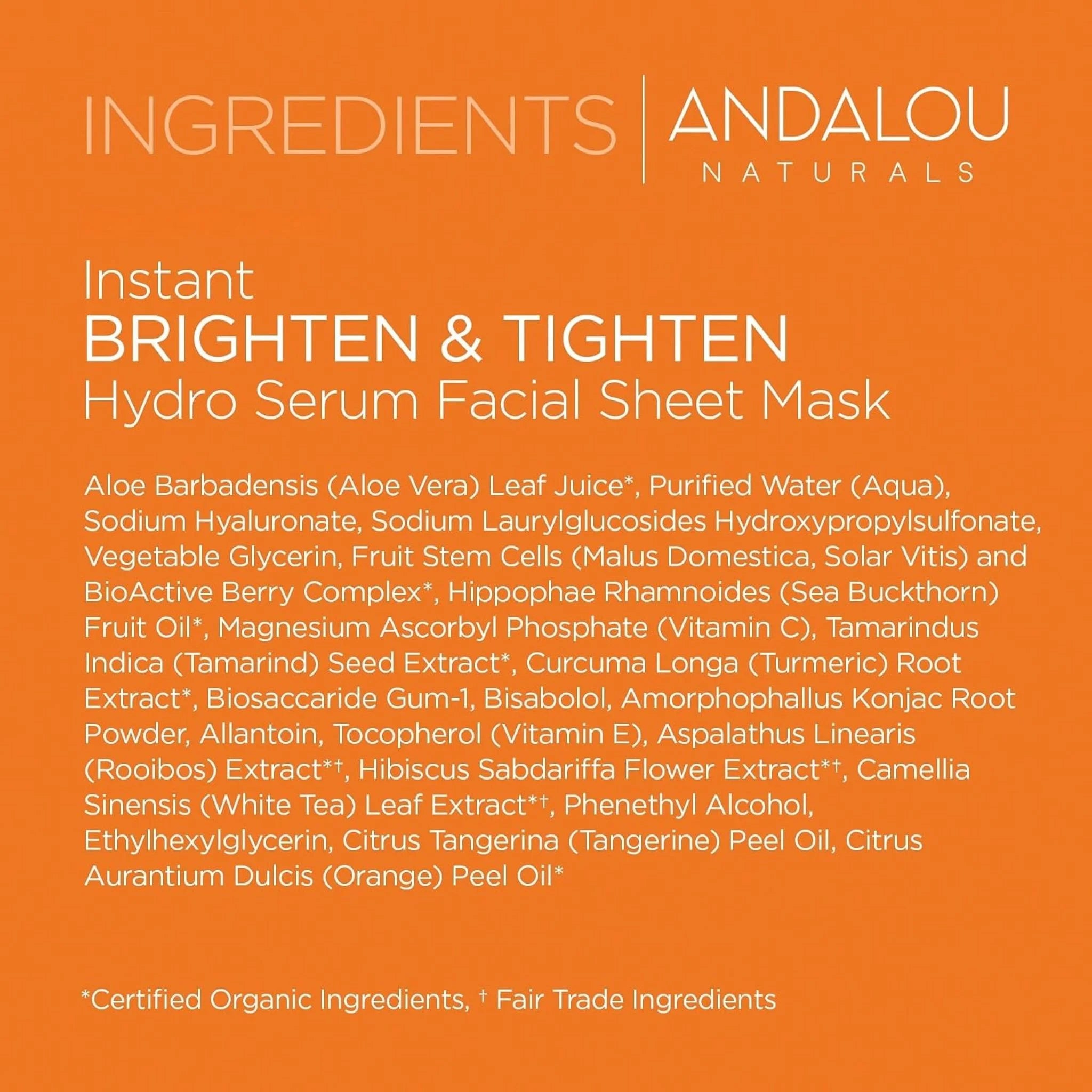 Andalou Naturals Brightening Hydro Facial Mask 18ml