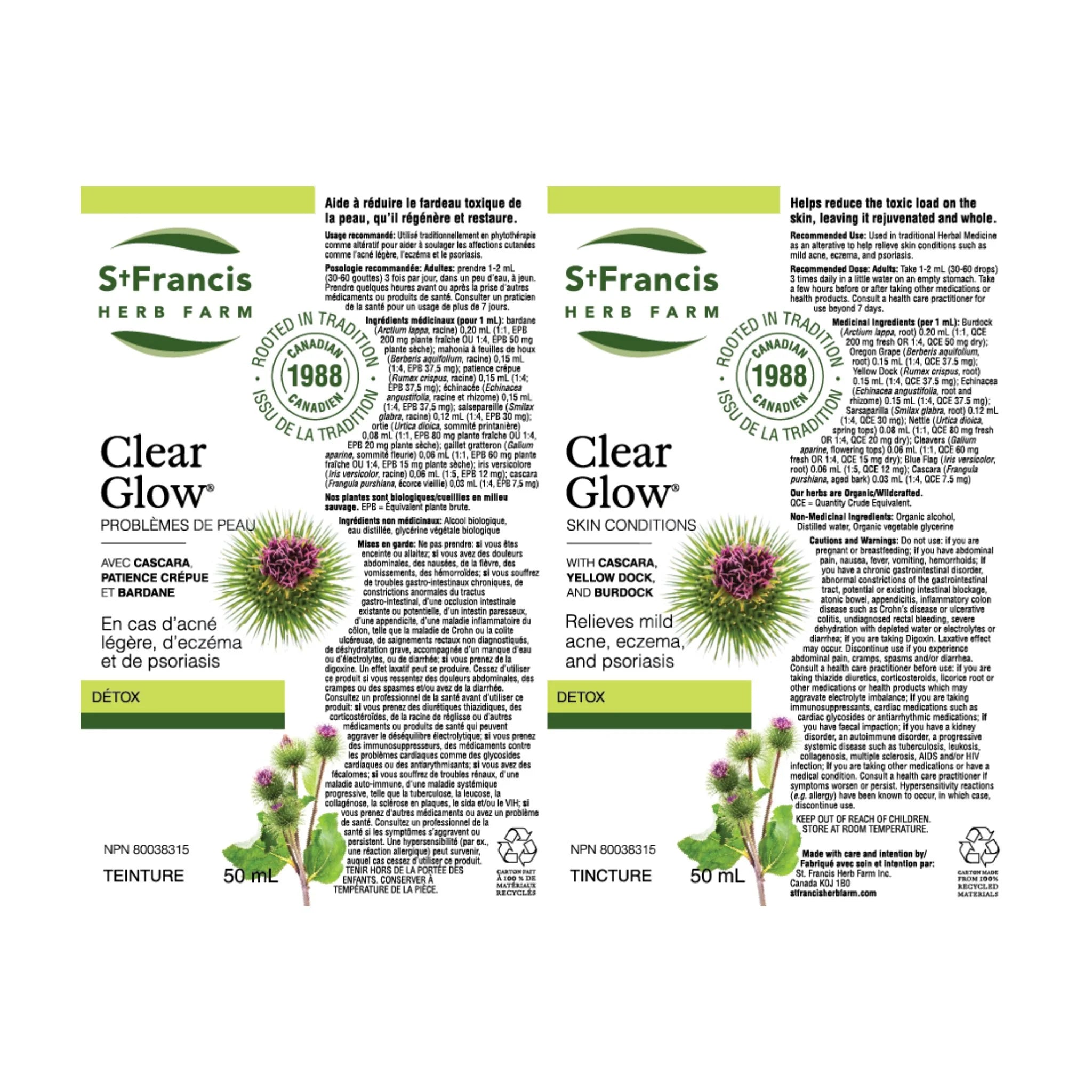 St. Francis Herb Clear Glow 50ml - Nature's Source Inc