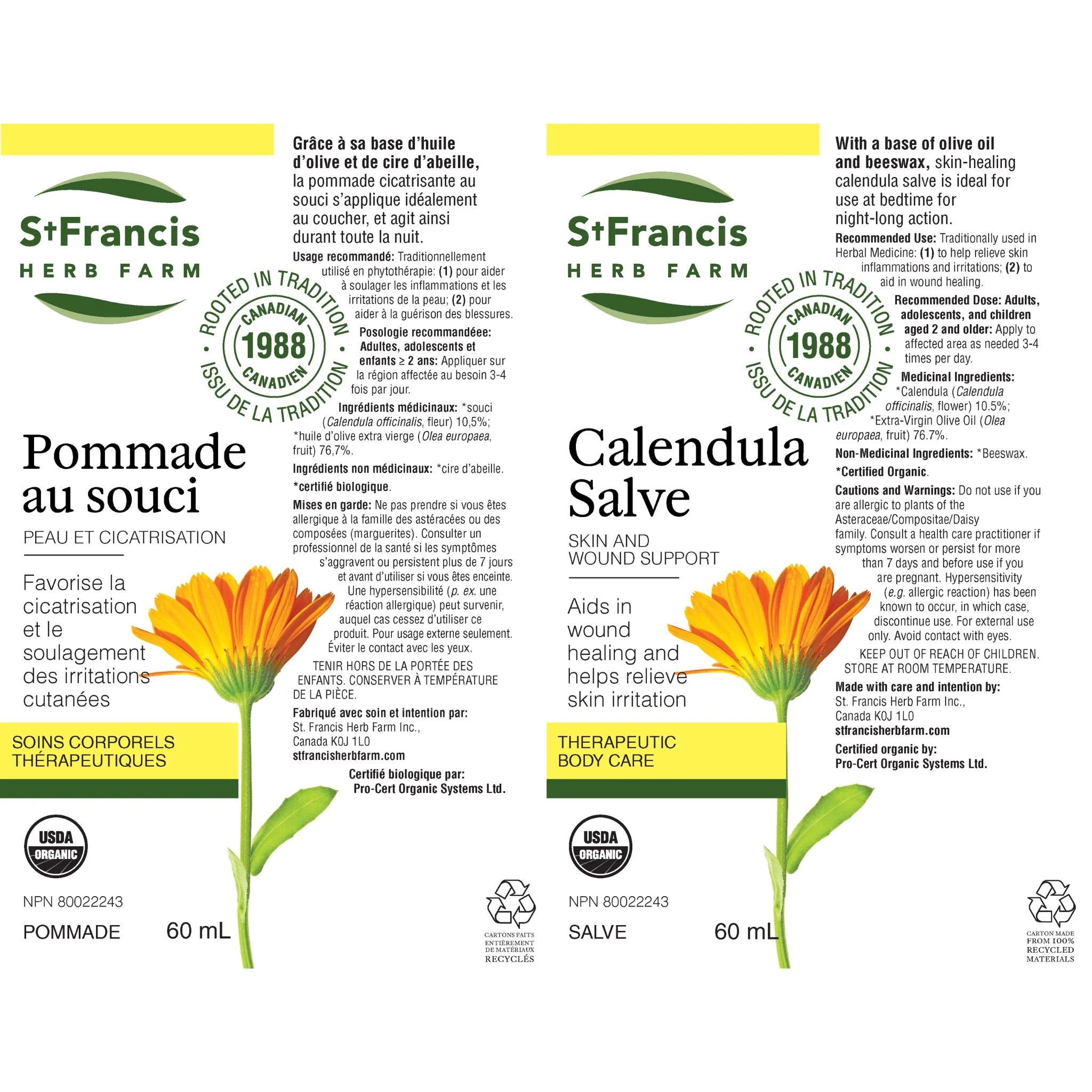 St. Francis Herb Farm Calendula Salve 60ml - Nature's Source Inc