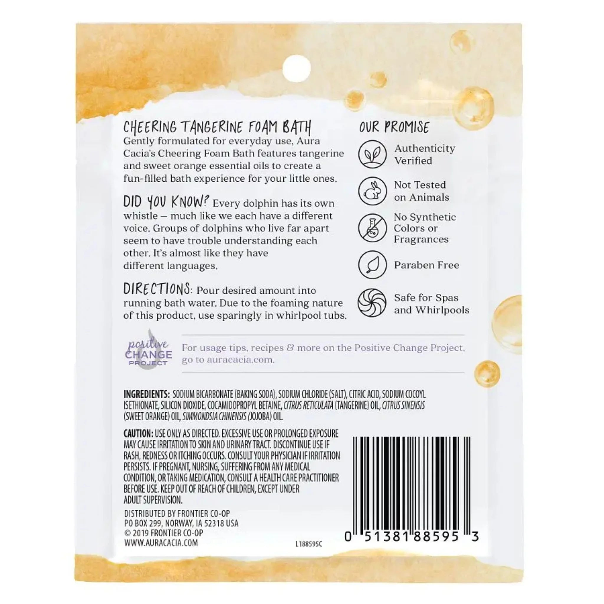 Aura Cacia Kid Cheer Foam Bath OrgTan 70.9g