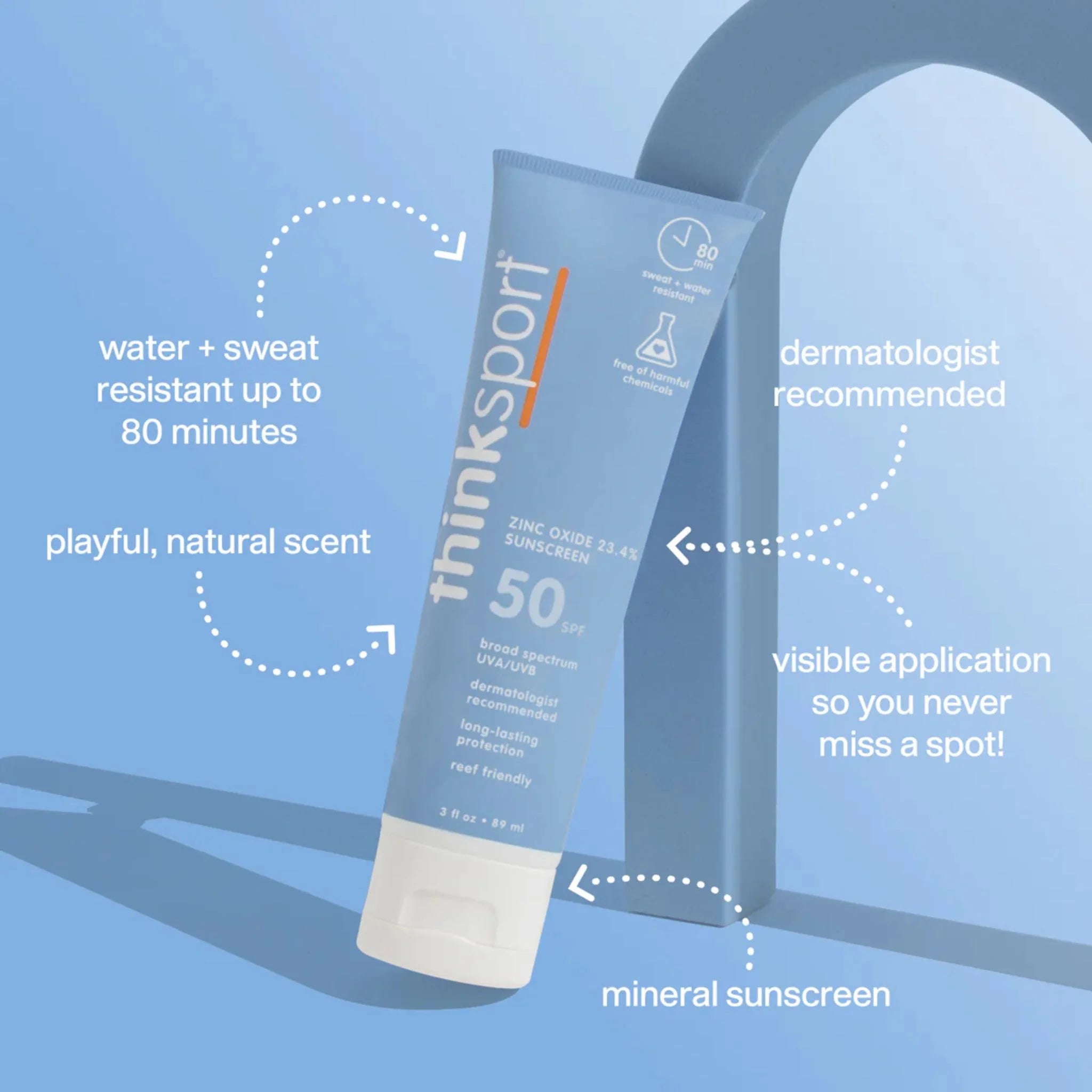 ThinkSport SPF 50+ Safe Sunscreen - 89 ml
