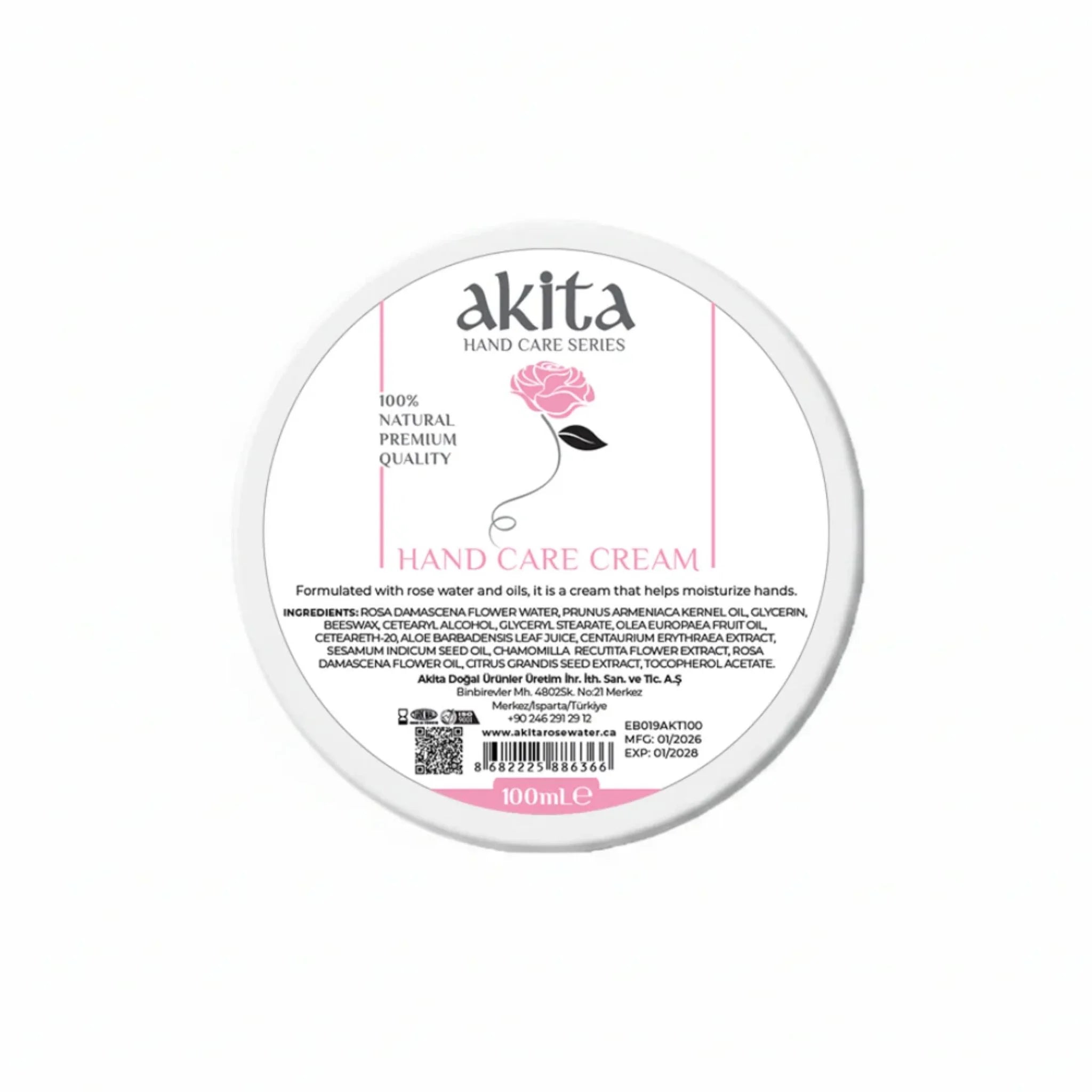 Akita Canada Hand Cream Rose 100mL