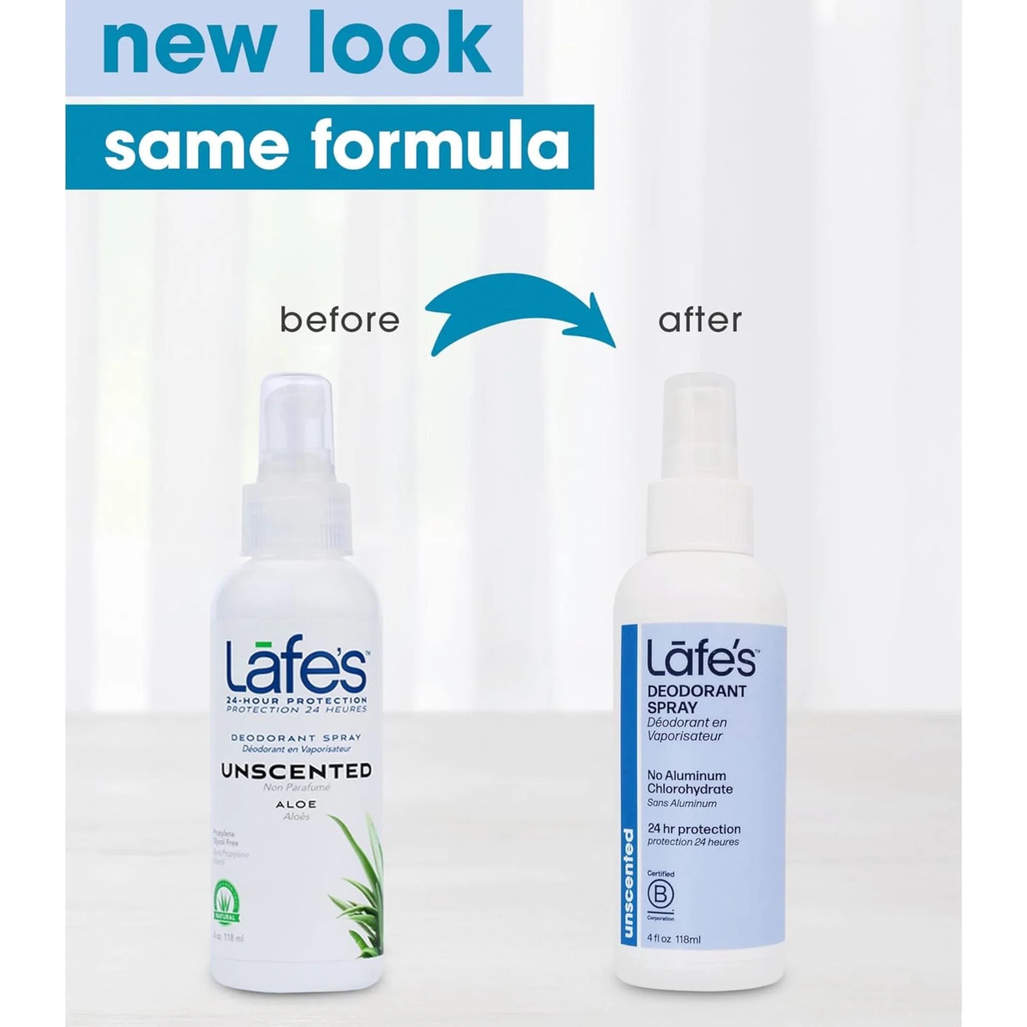 Lafe's Body Care Unscented Natural Deodorant Spray 118ml