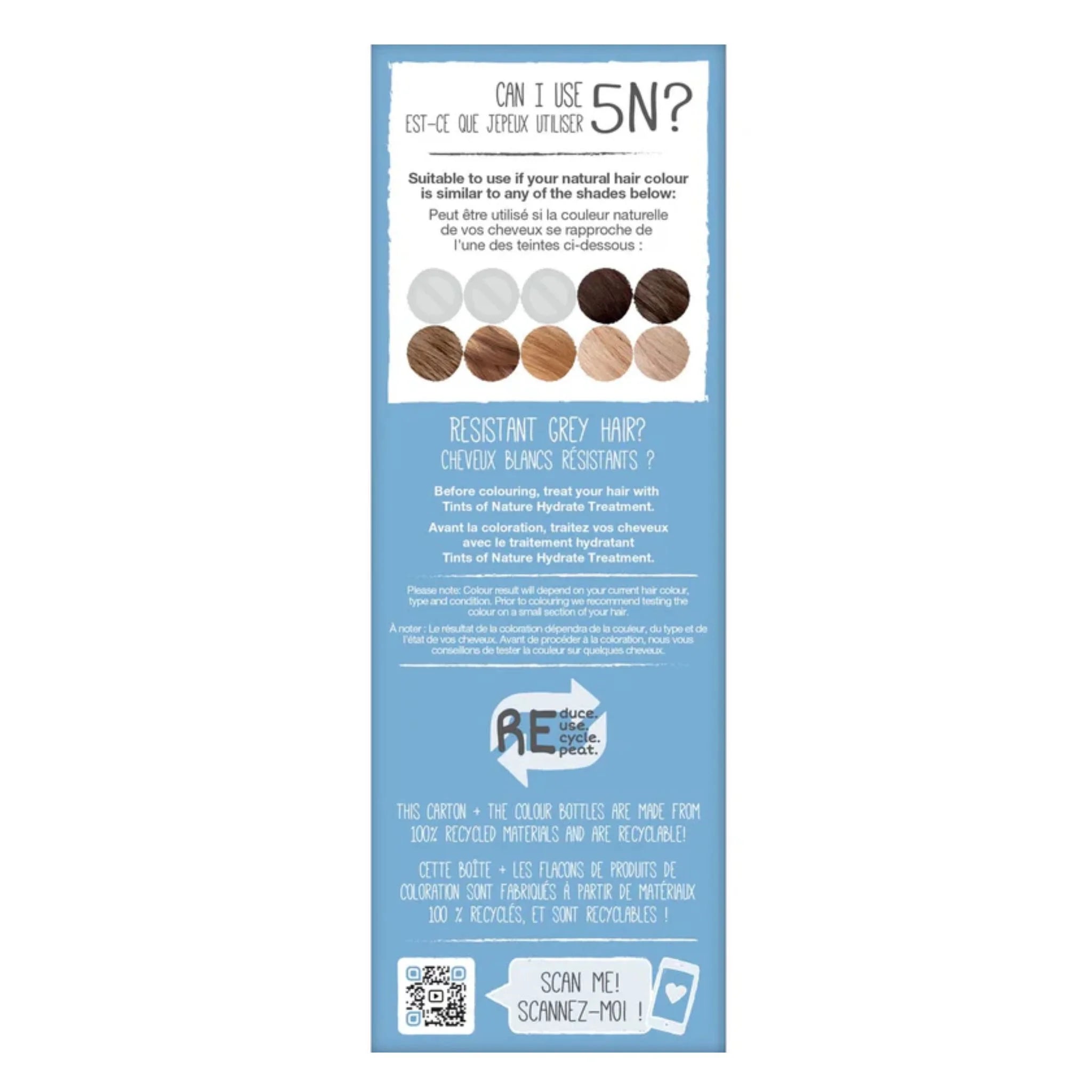Tints of Nature 5N Natural Light Brown Permanent Hair Color - 130ml - Nature's Source Inc