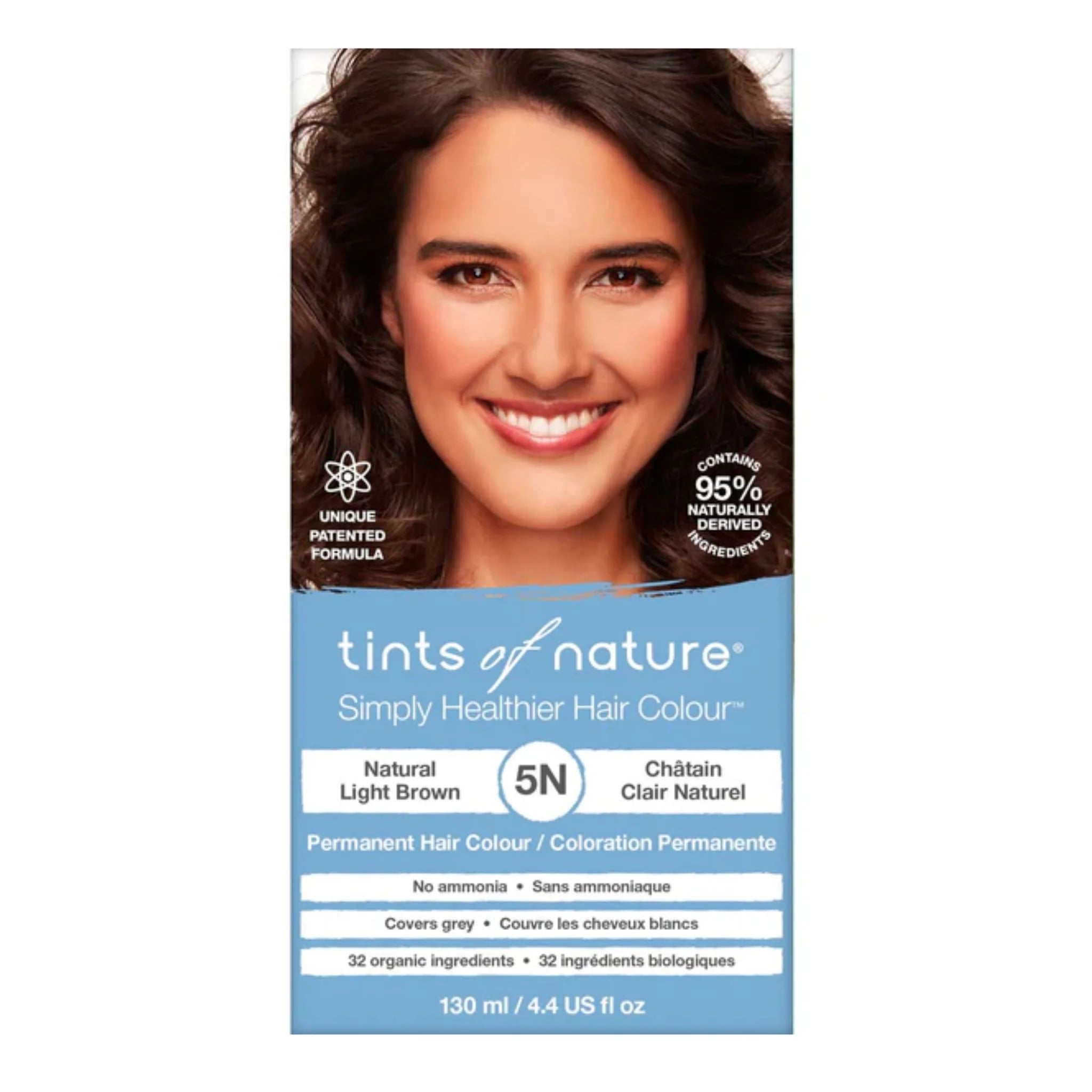 Tints of Nature 5N Natural Light Brown Permanent Hair Color - 130ml - Nature's Source Inc