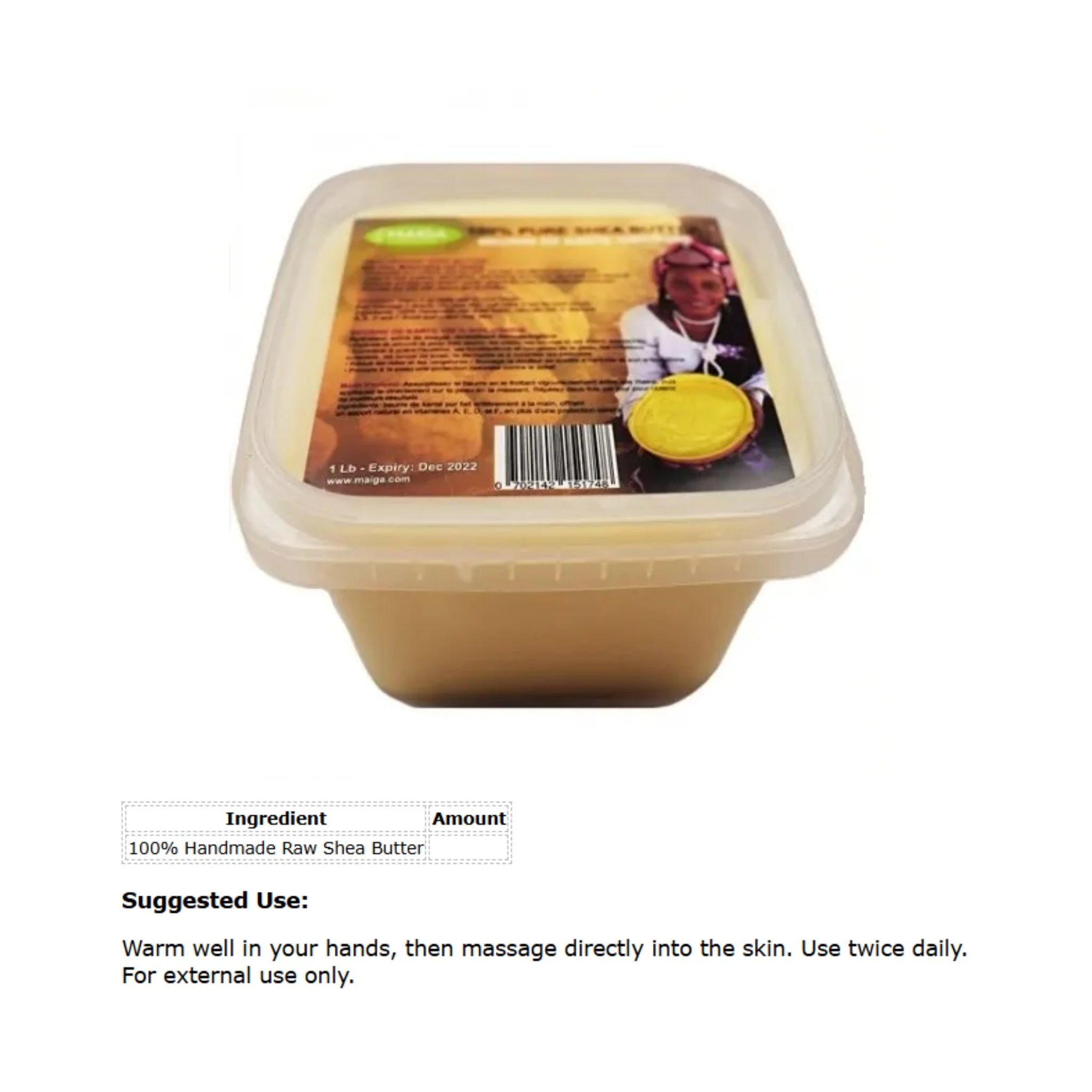 Maiga Raw Shea Butter 1lb