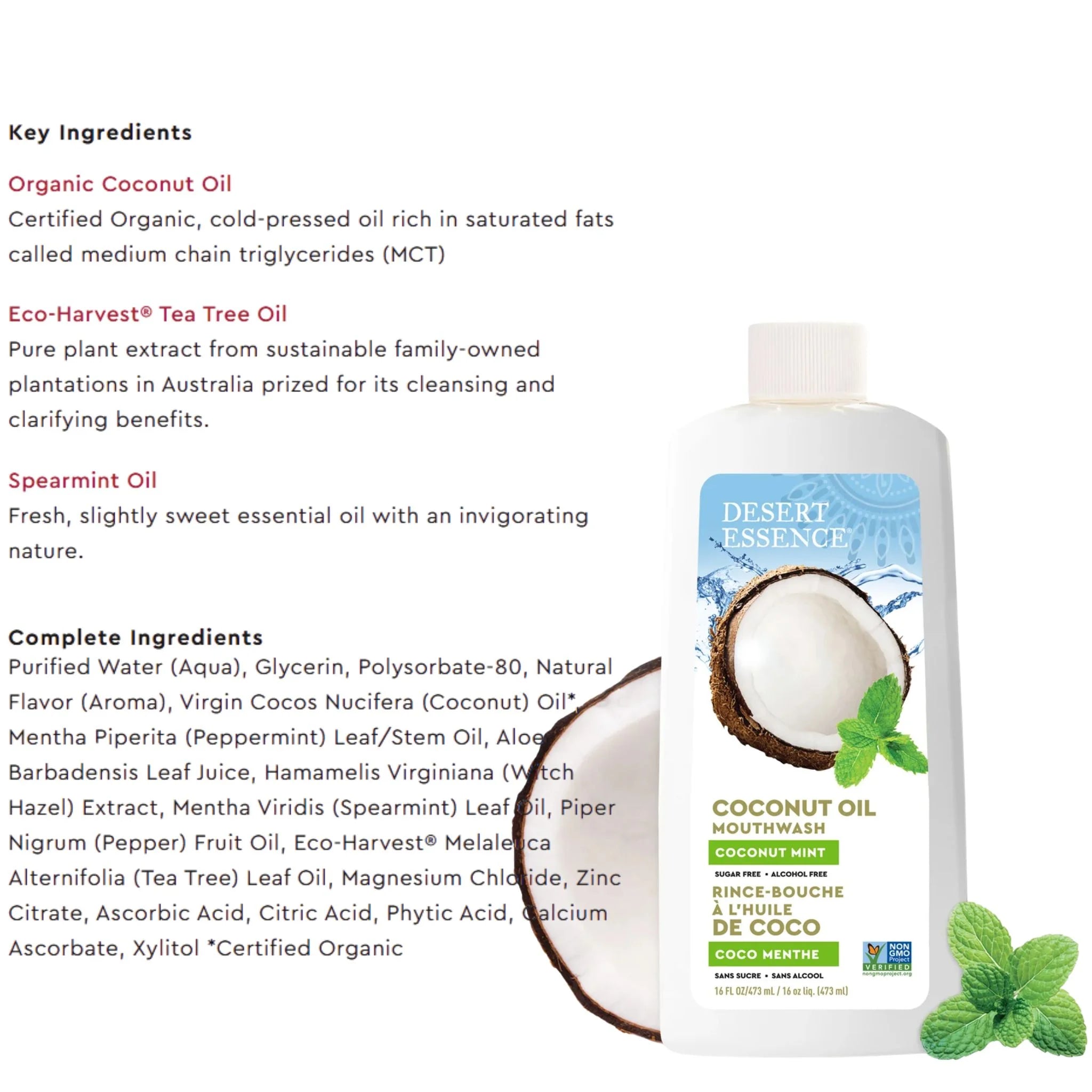 Desert Essence Coconut Oil Mouthwash - 473ml