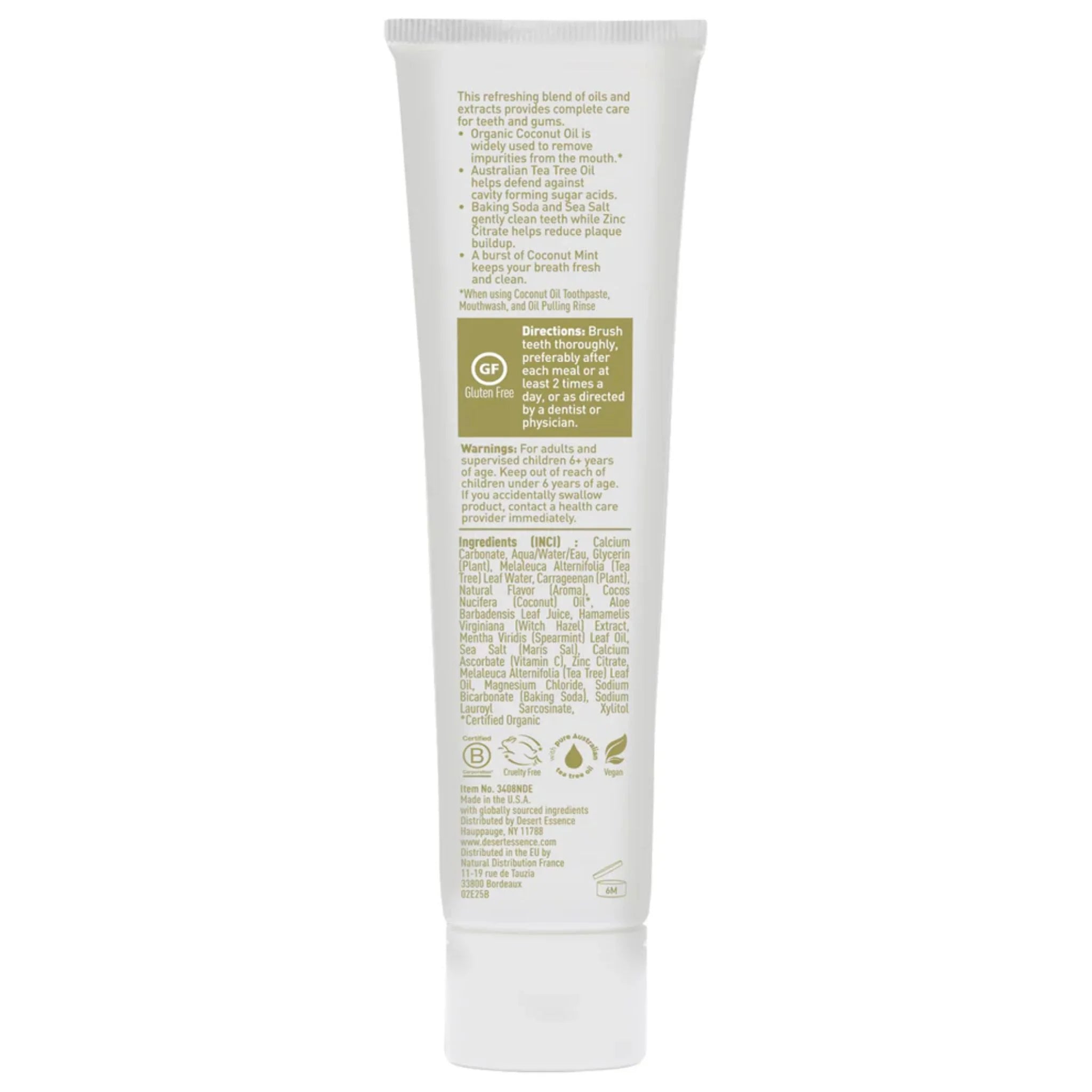 Desert Essence Coconut Oil Toothpaste - 176g