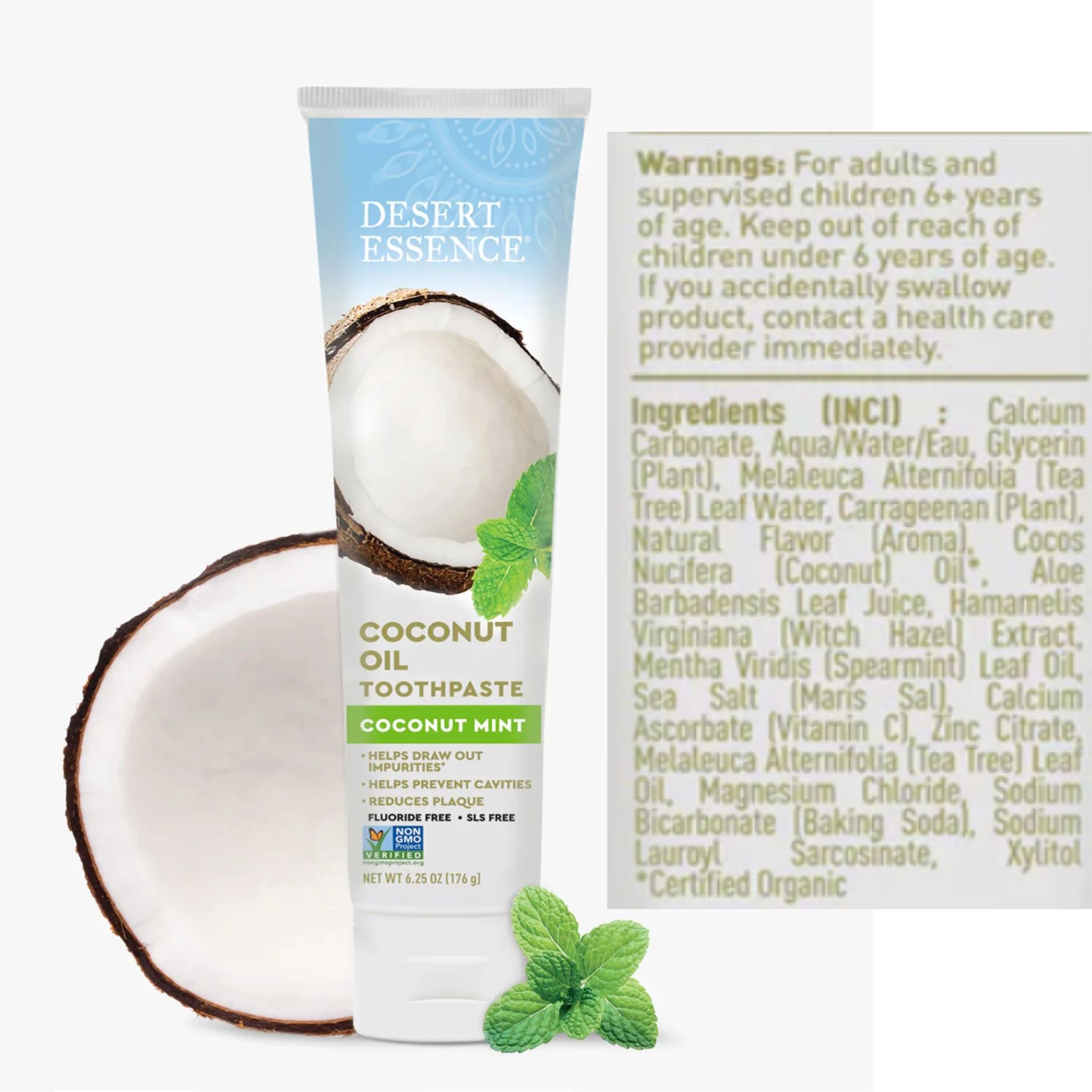 Desert Essence Coconut Oil Toothpaste - 176g