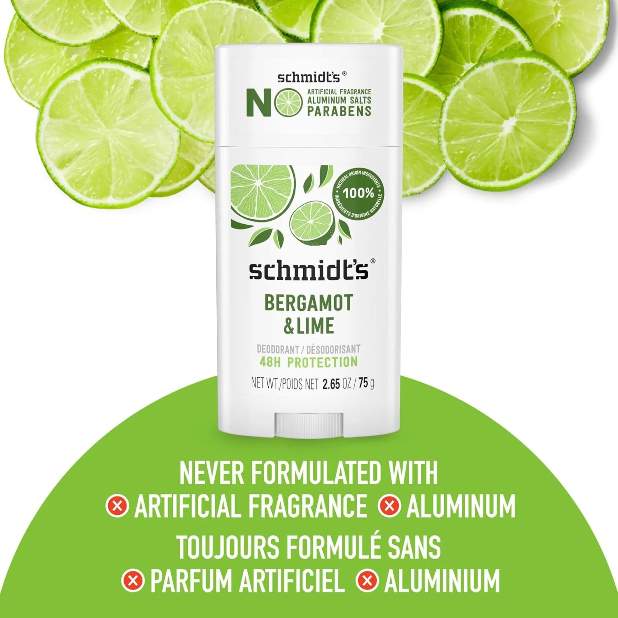 Schmidt's Bergamot and Lime Natural Deodorant 75g